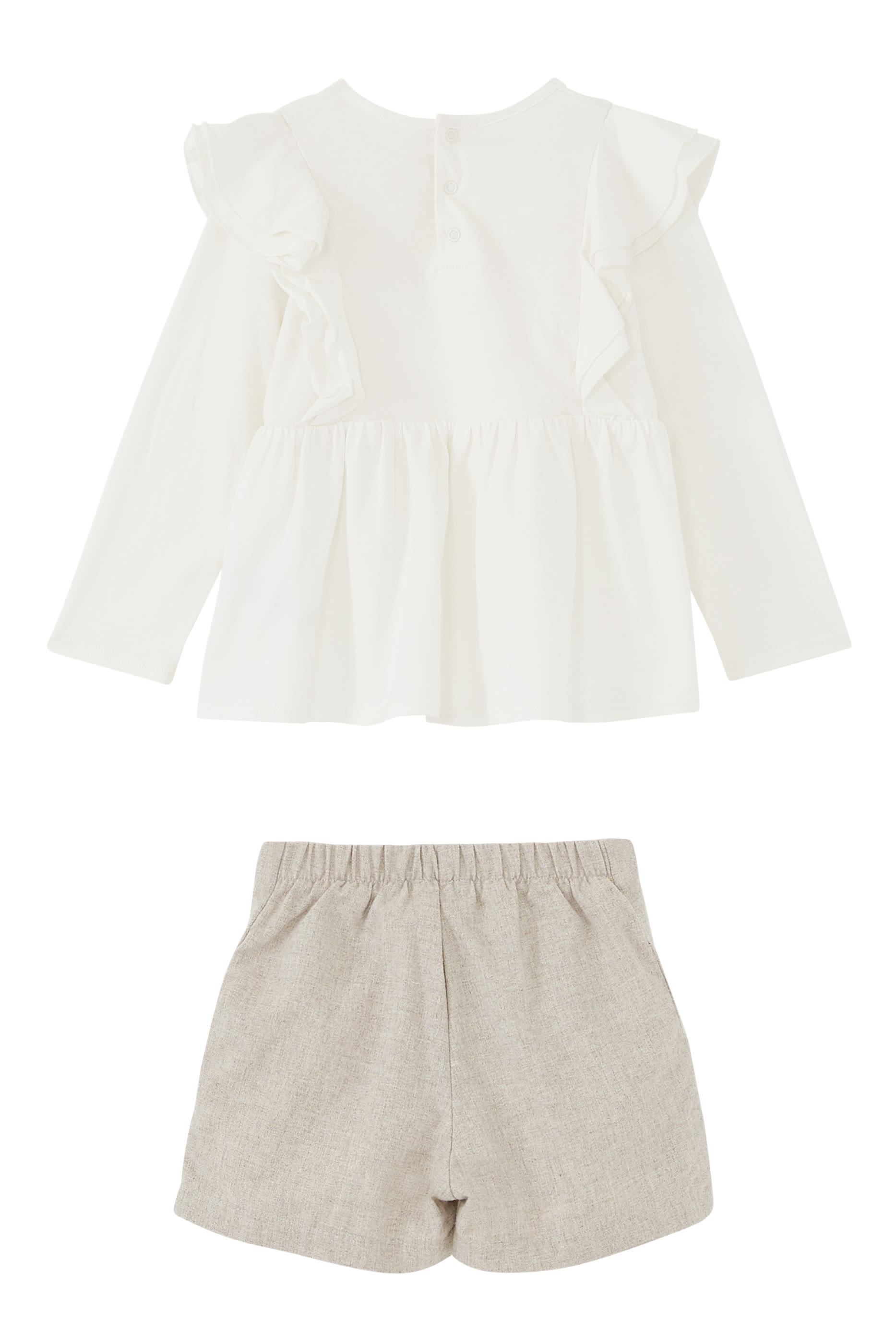 طقم ملابس أطفال بتطريزات زهور