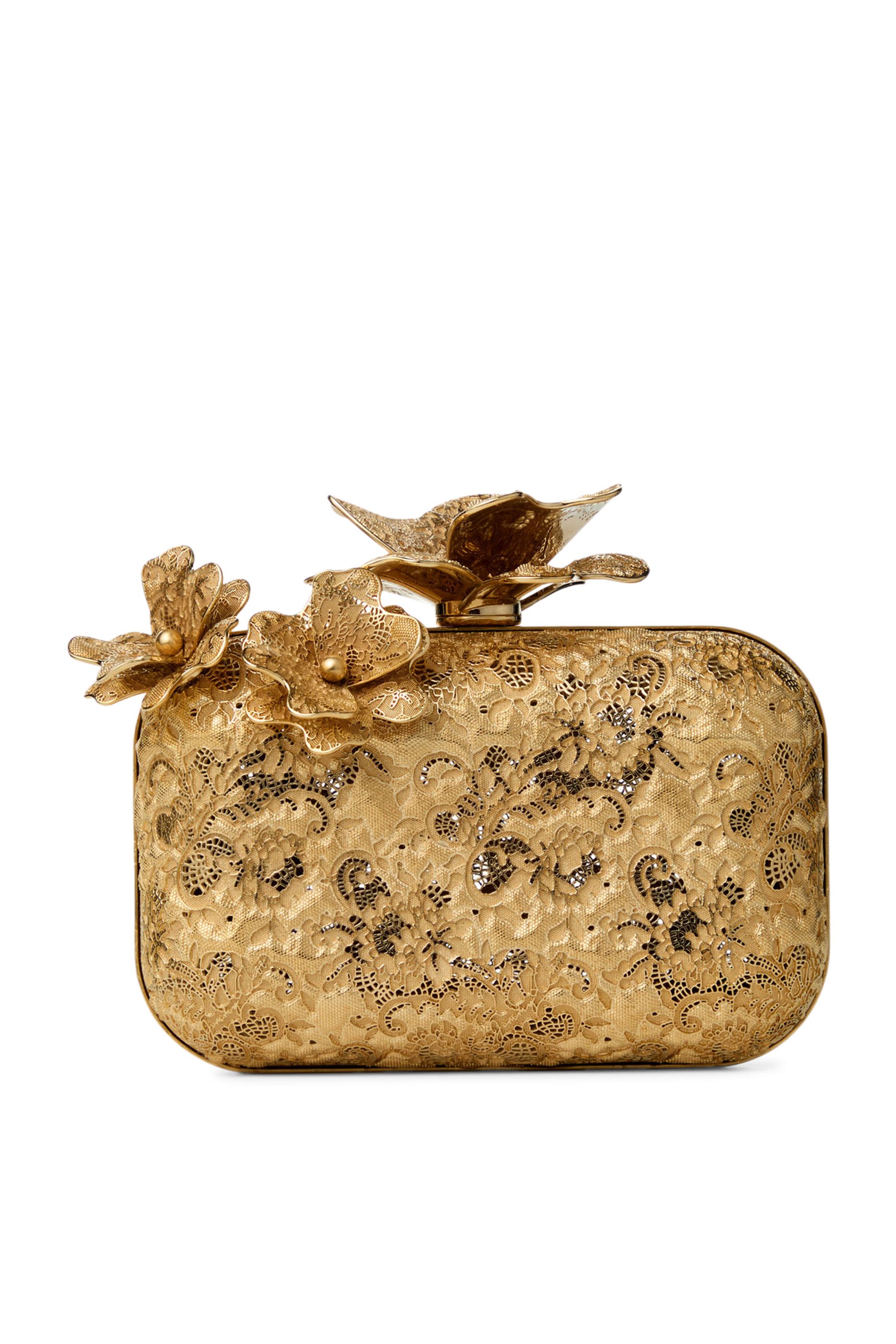 حقيبة كلاتش بمشبك كورساج دانتيل معدني