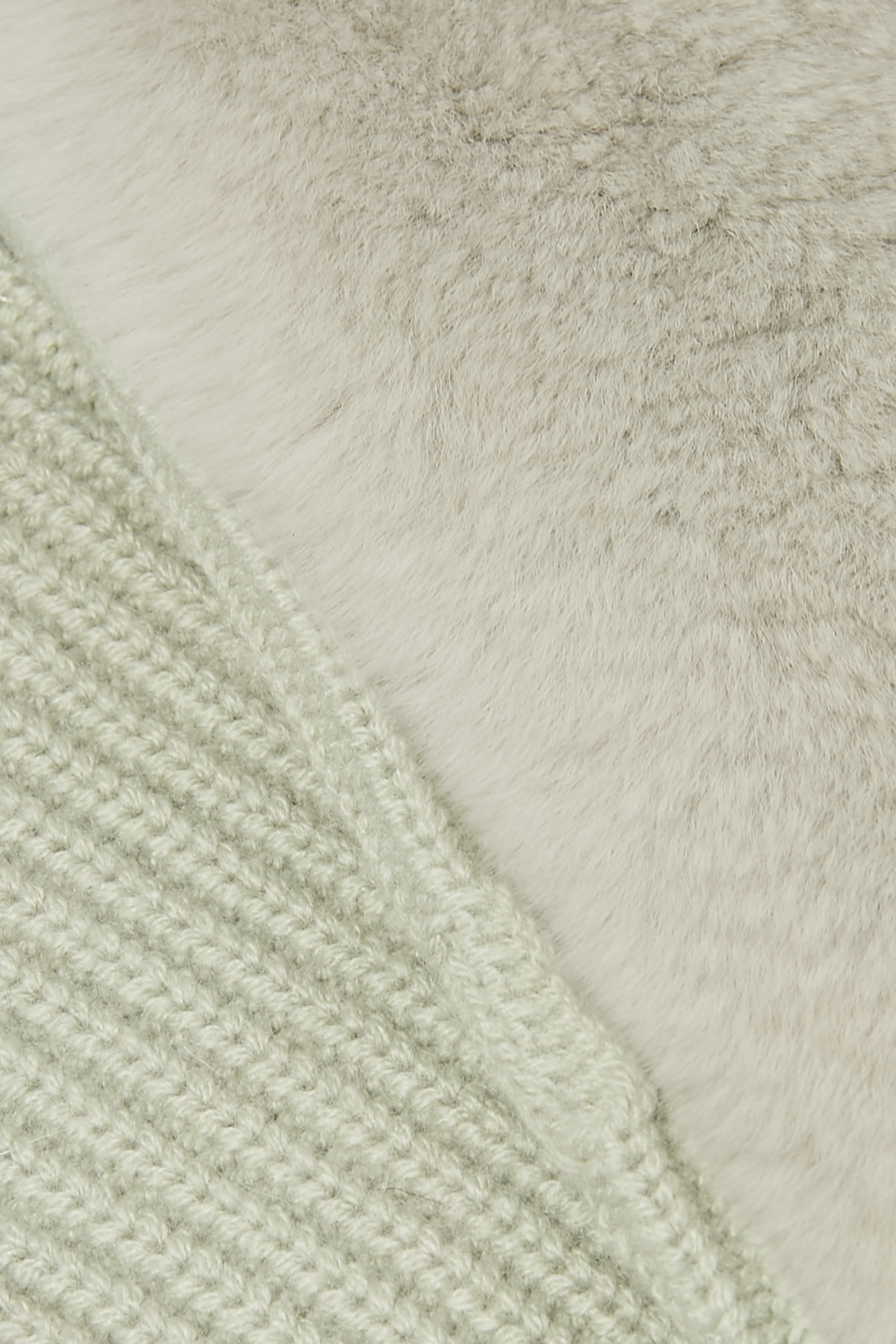 قفازات بلا أصابع نسيج كشمير وصوف وفرو أرنب ريكس