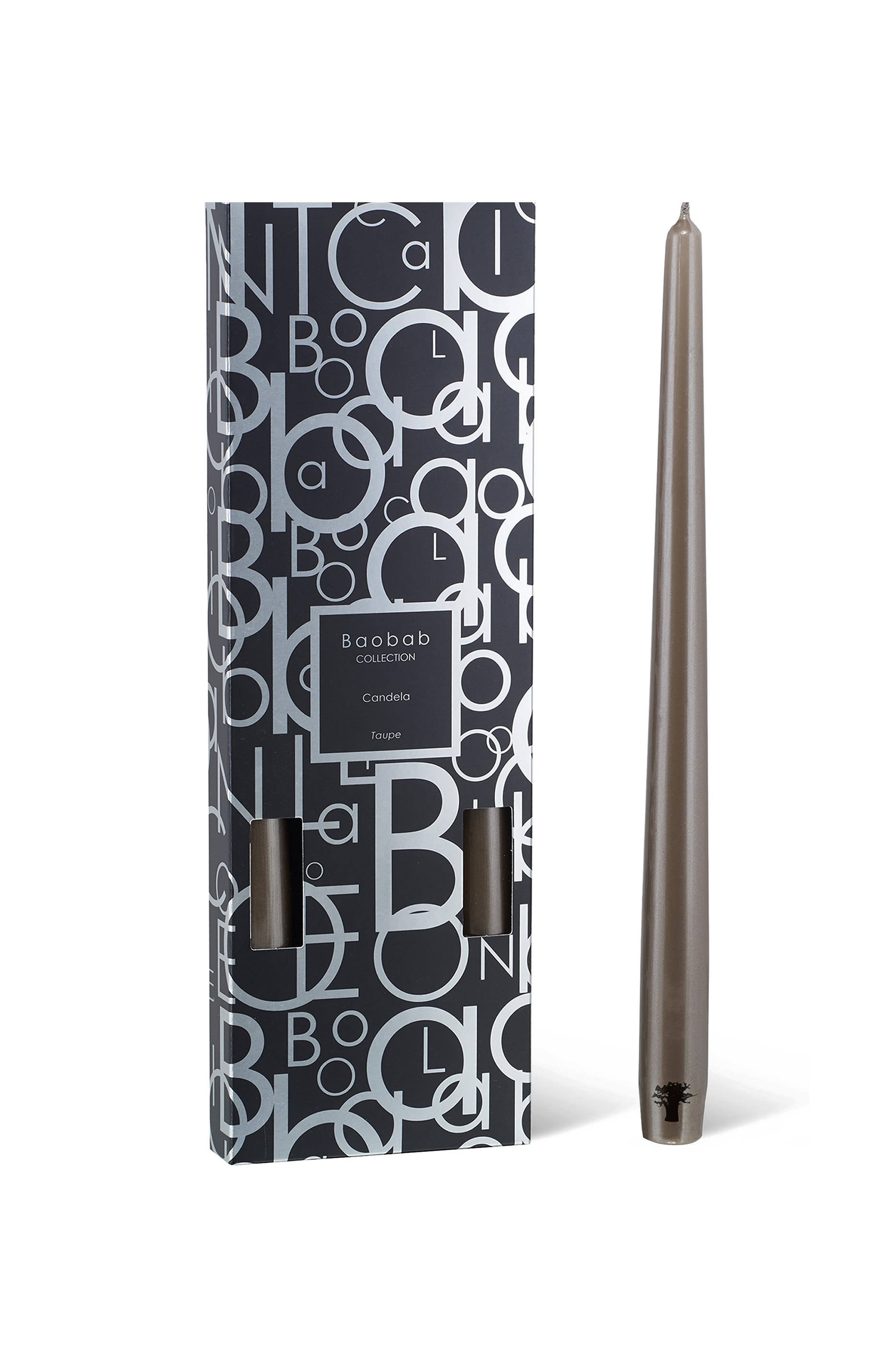 طقم شموع كانديلا بلون رمادي، 4 قطع