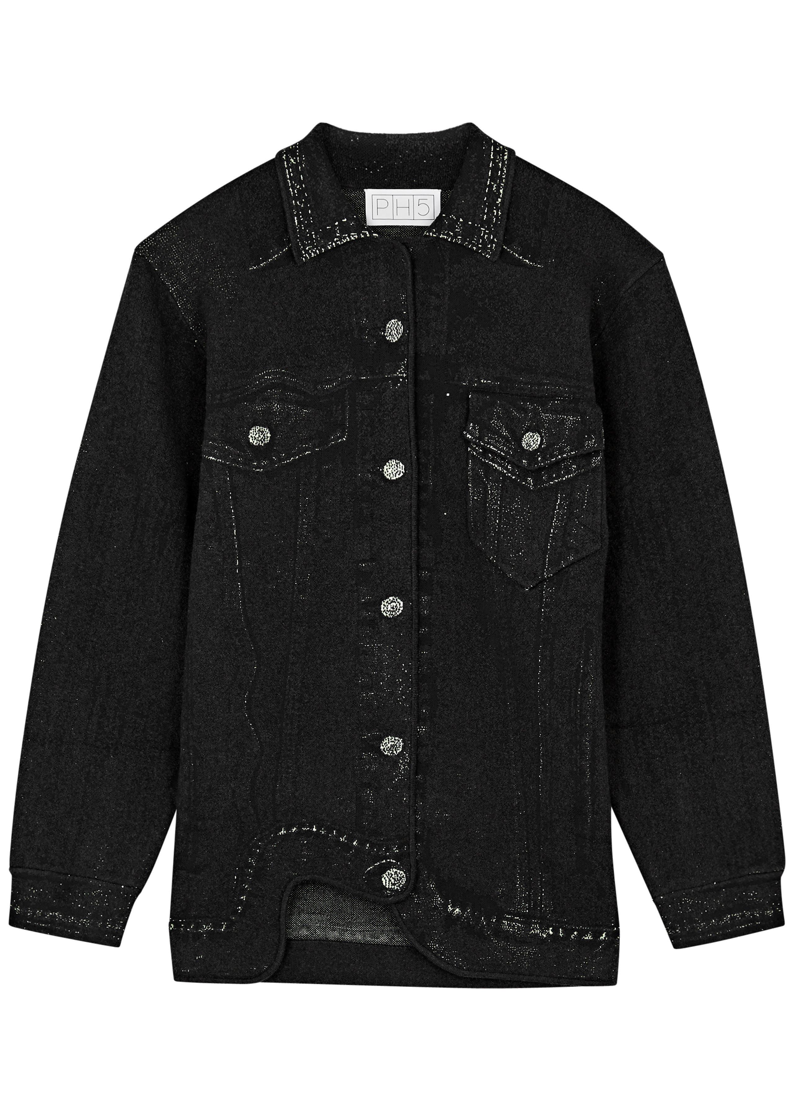 جاكيت هانا بقصة واسعة ونقشة دنيم