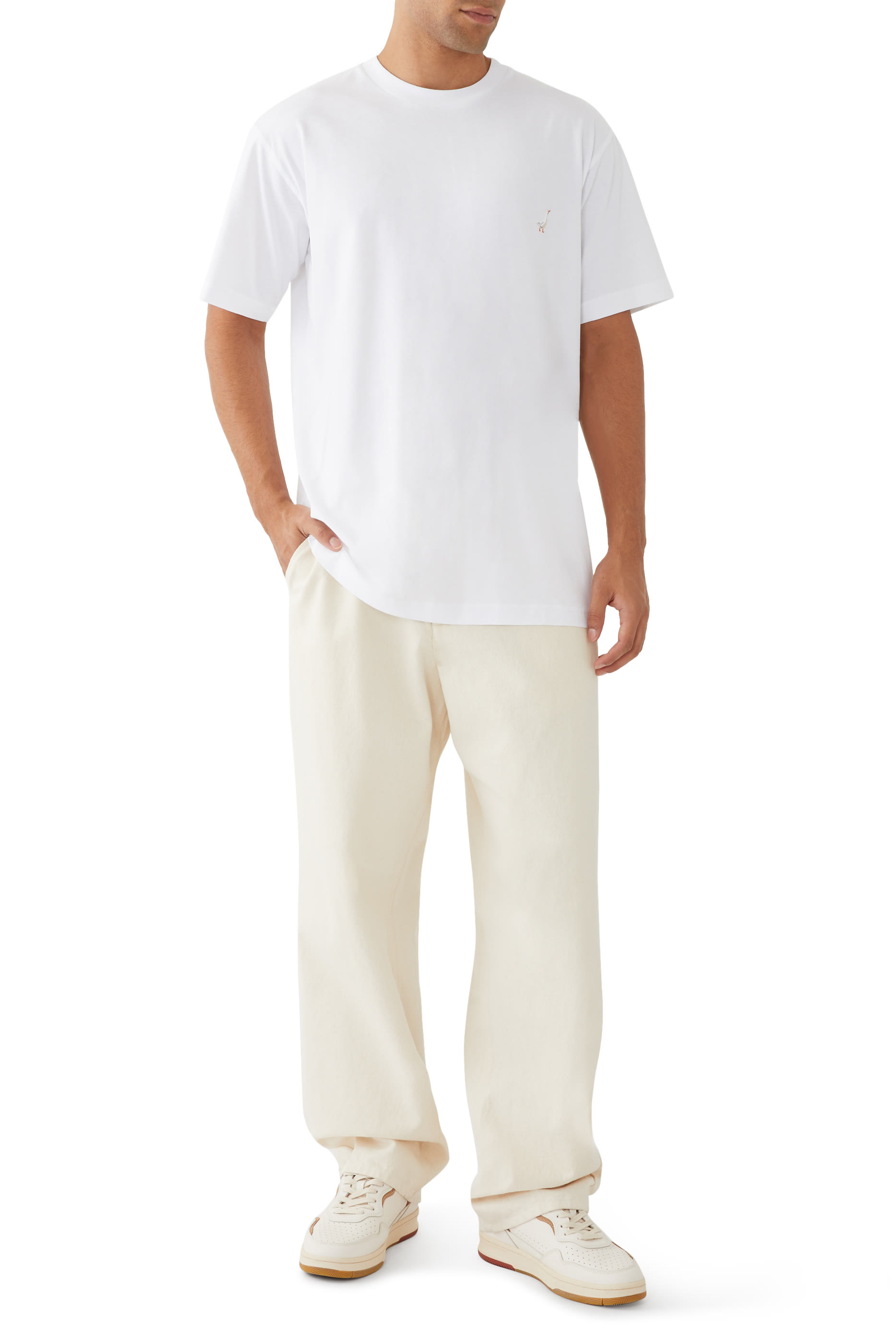 تيشيرت بتطريز إوزة جيرسيه