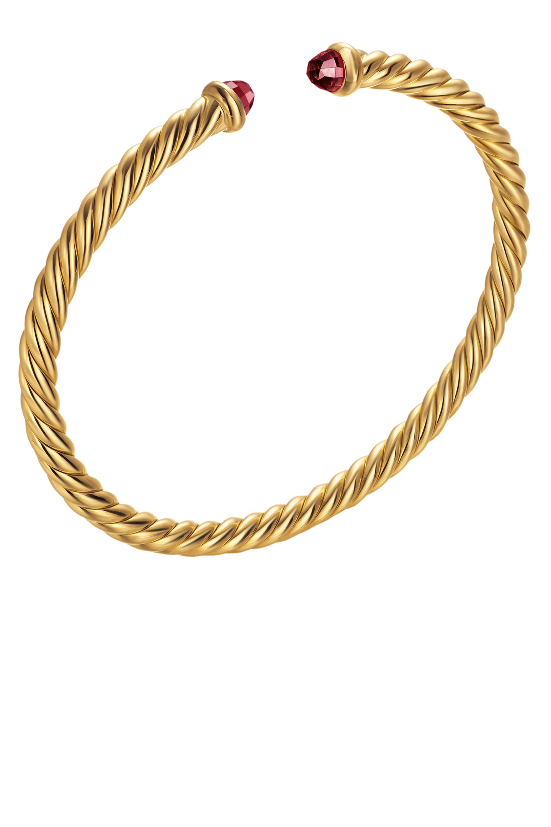 سوار كابل سبيرا فليكس مرصع بالعقيق الأحمر، ذهب أصفر عيار 18