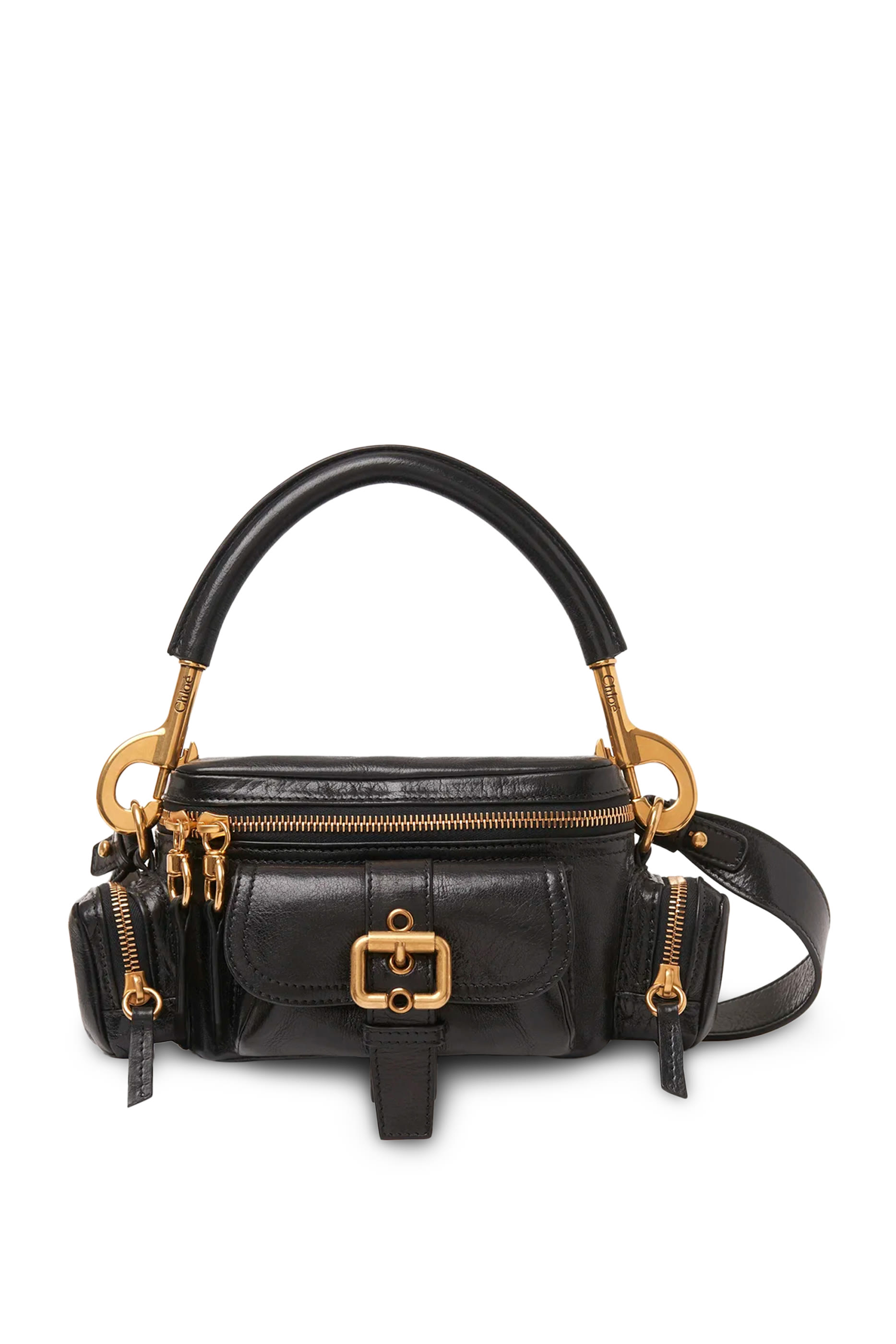 حقيبة كاميرا صغيرة جلد لامع