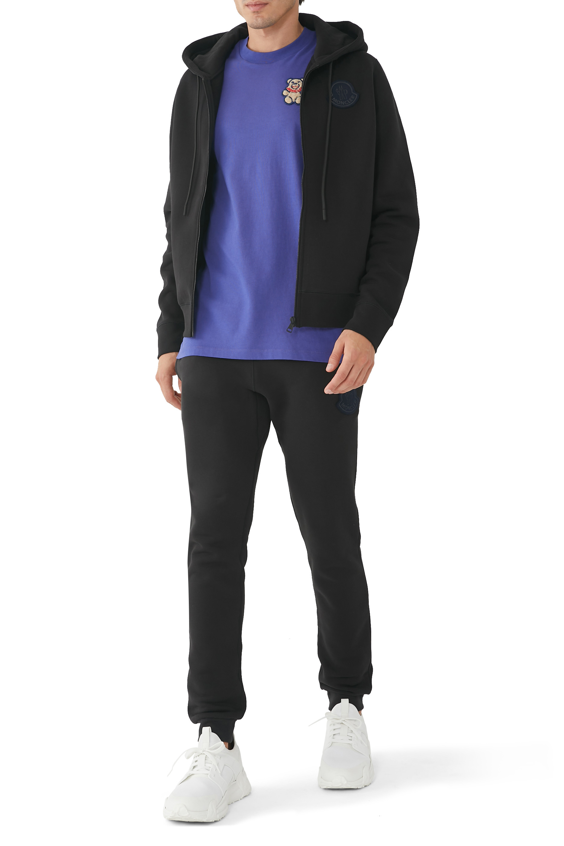 سويت شيرت بسحاب ورقعة شعار الماركة