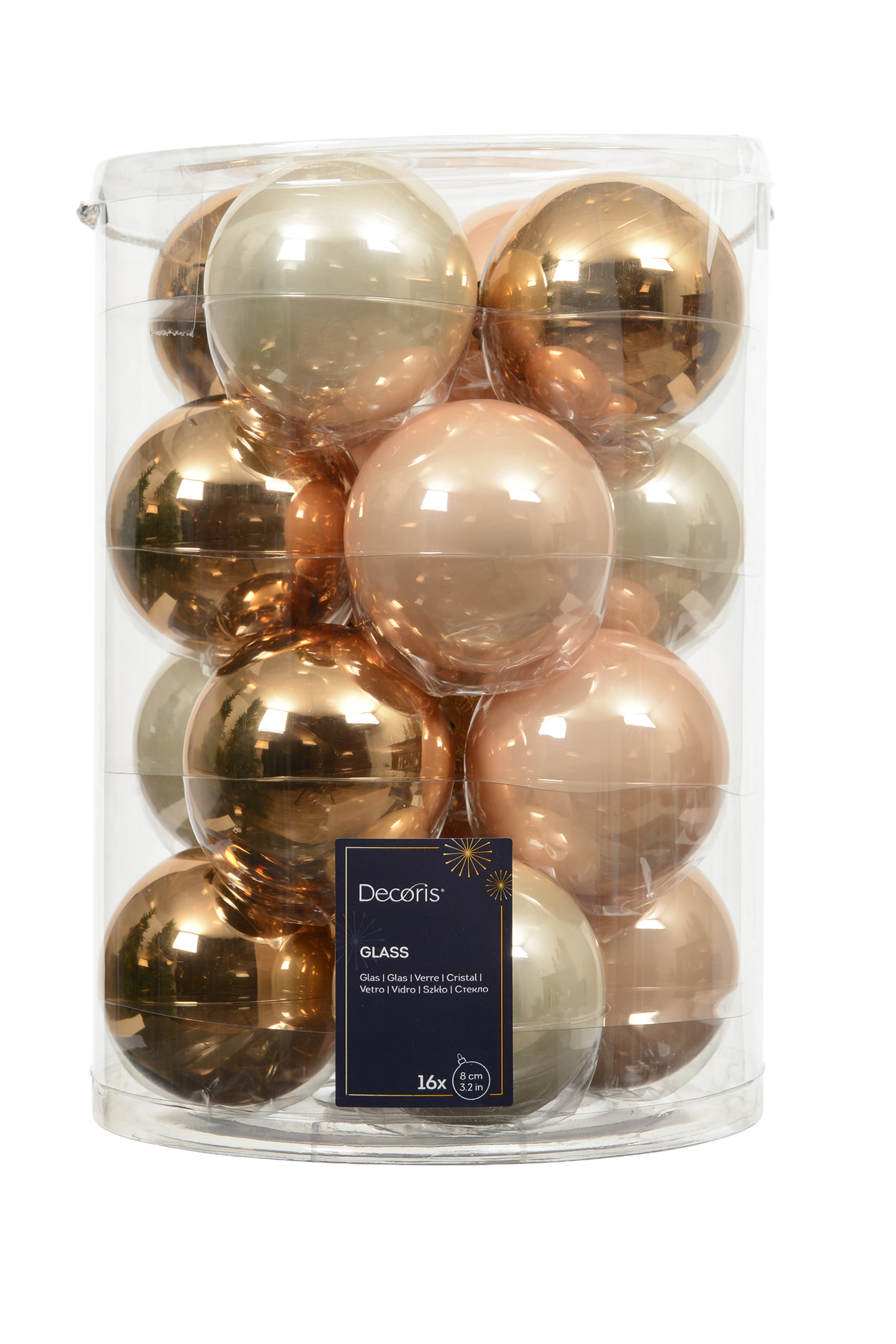 طقم كرات زينة زجاجية، 16 قطع