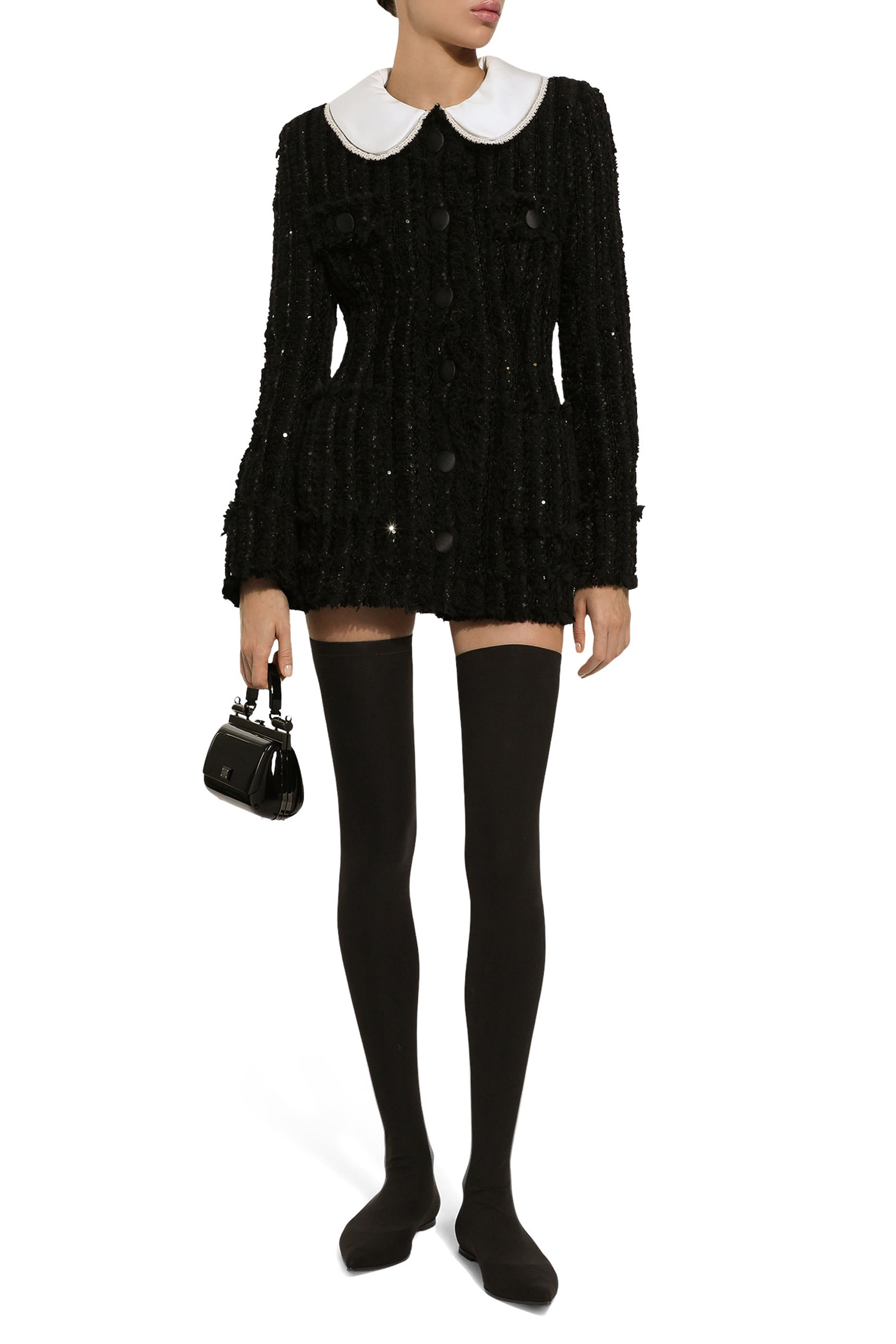 جاكيت تويد مطرز بترتر