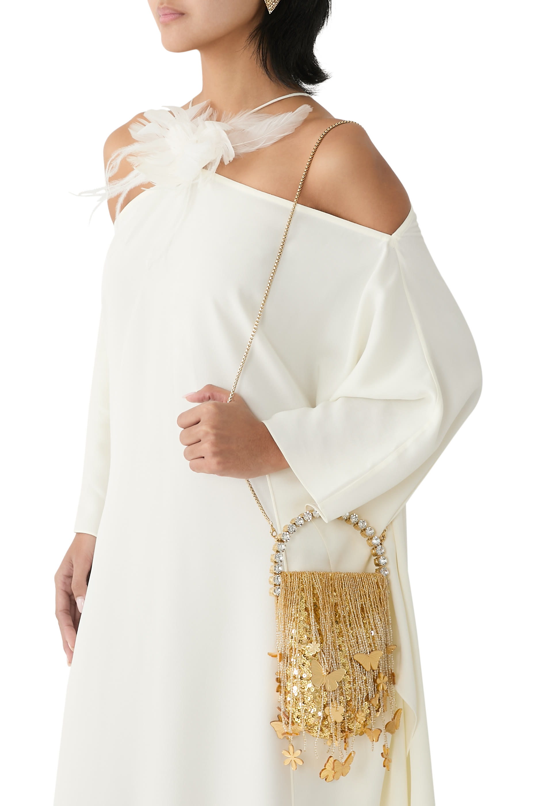 حقيبة إيترنيتي صغيرة بشرابات رقيقة وفراشات