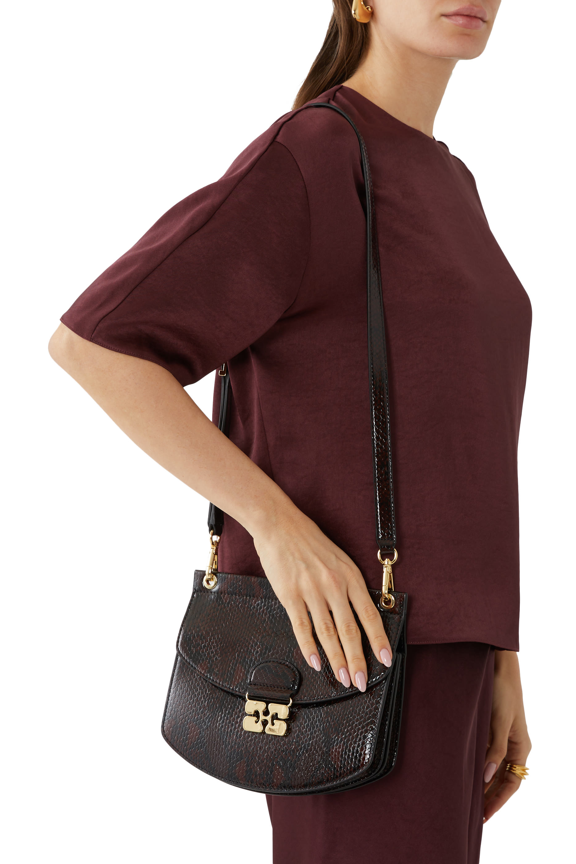 حقيبة أي بو -جي بنقشة جلد أفعى