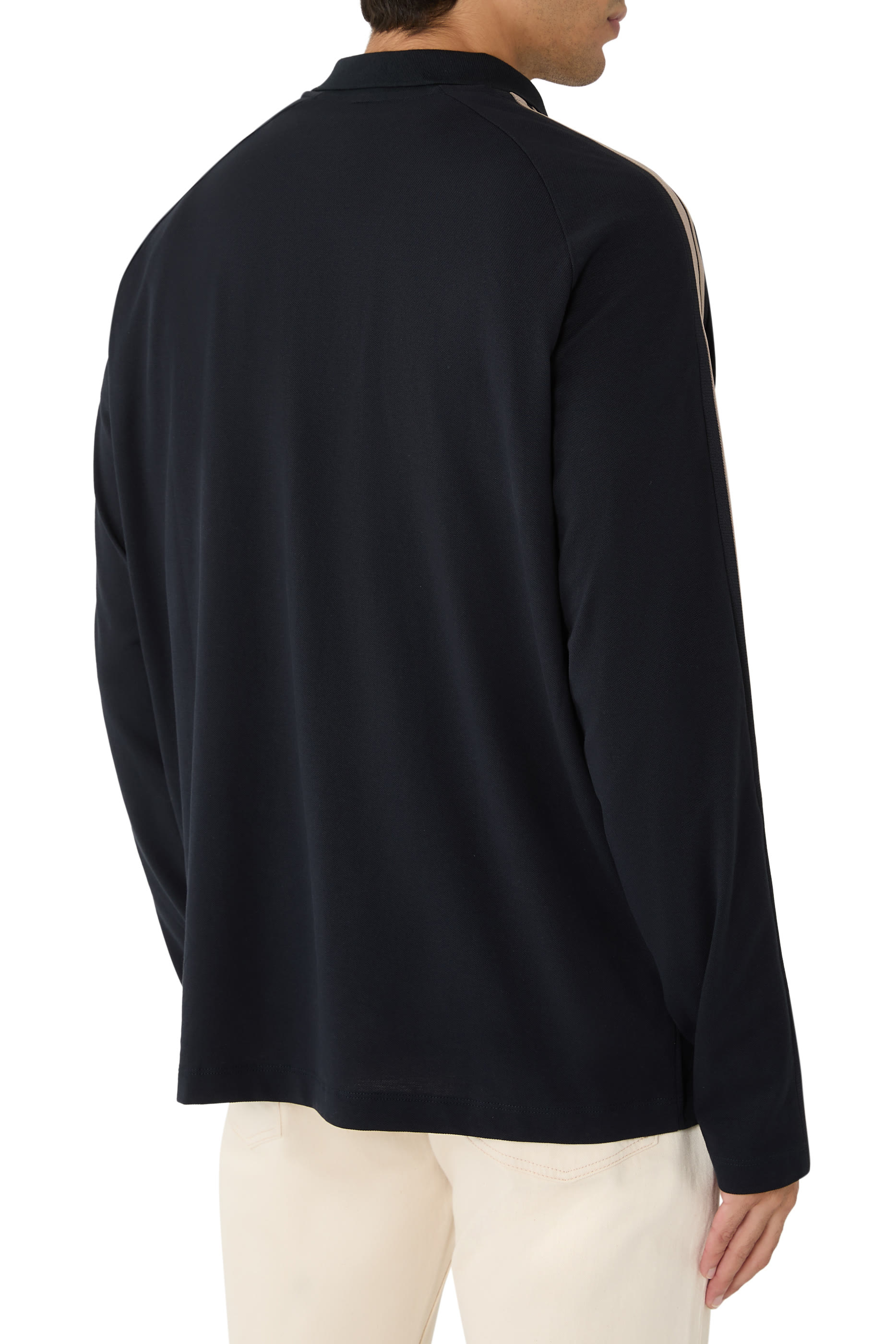 قميص بولو بتصميم جامعي بأكمام طويلة مبطنة 