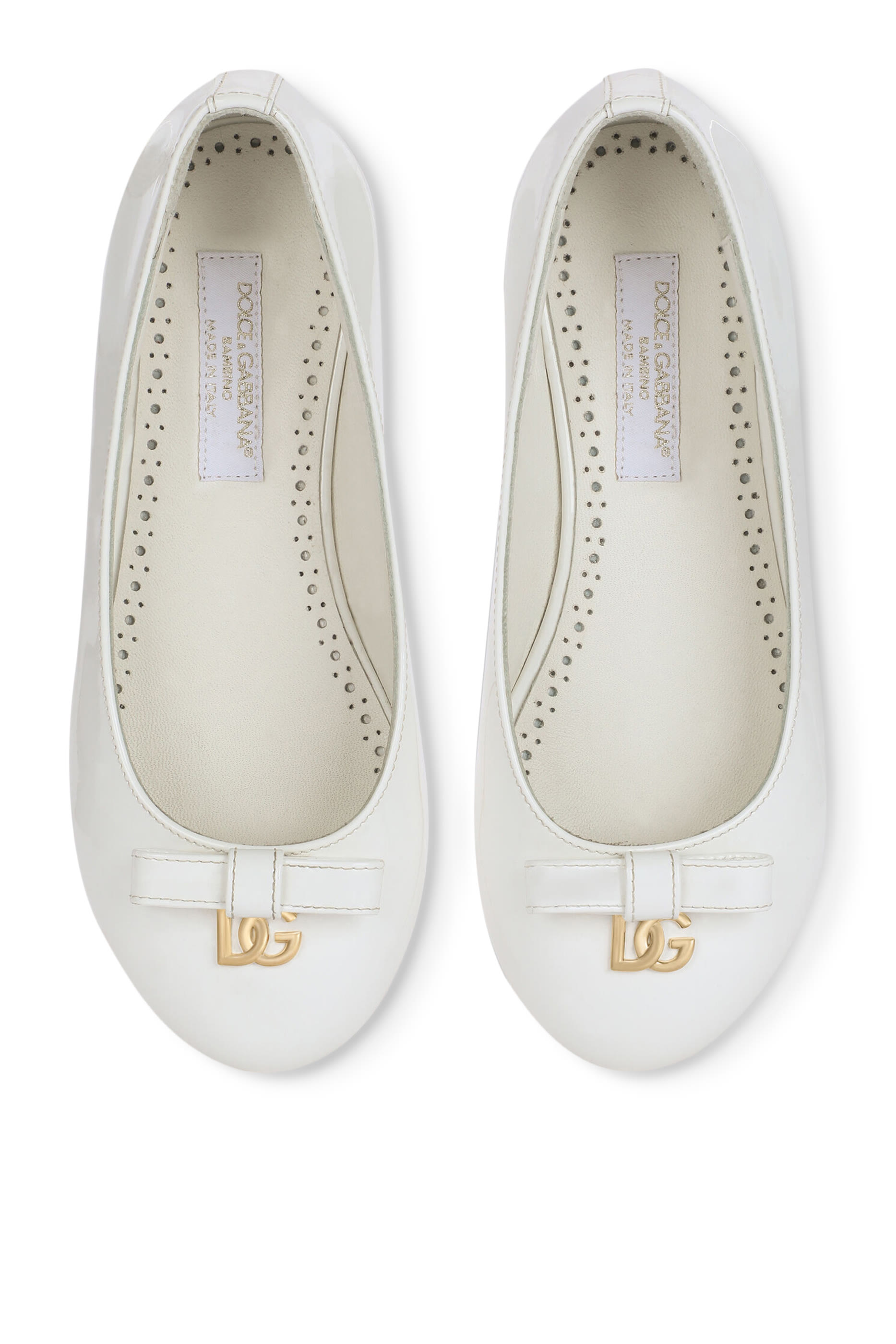 حذاء بالرينا جلد للأطفال بكعب مسطح