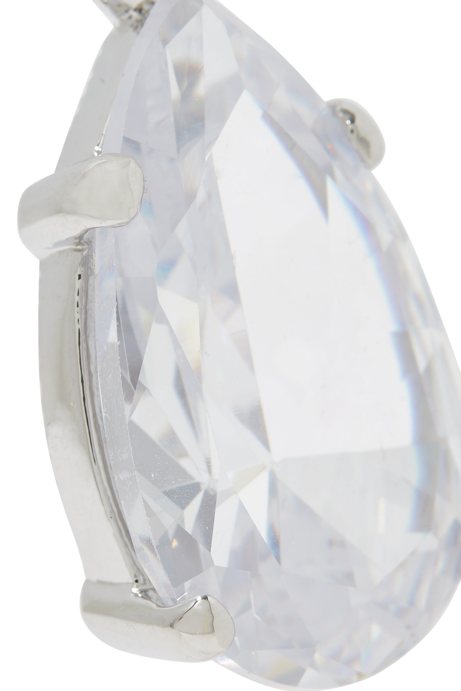 أقراط سي زد ستيتمنت متدلية مرصعة بحجري زركونيا مكعبة بتصميم كمثرى نحاس مطلي بالروديوم