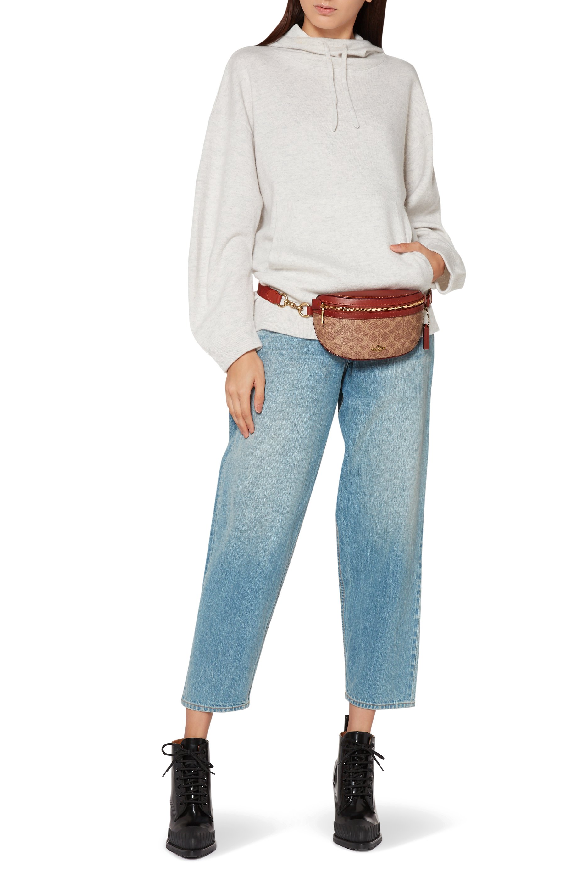 حقيبة خصر قنب بني فاتح