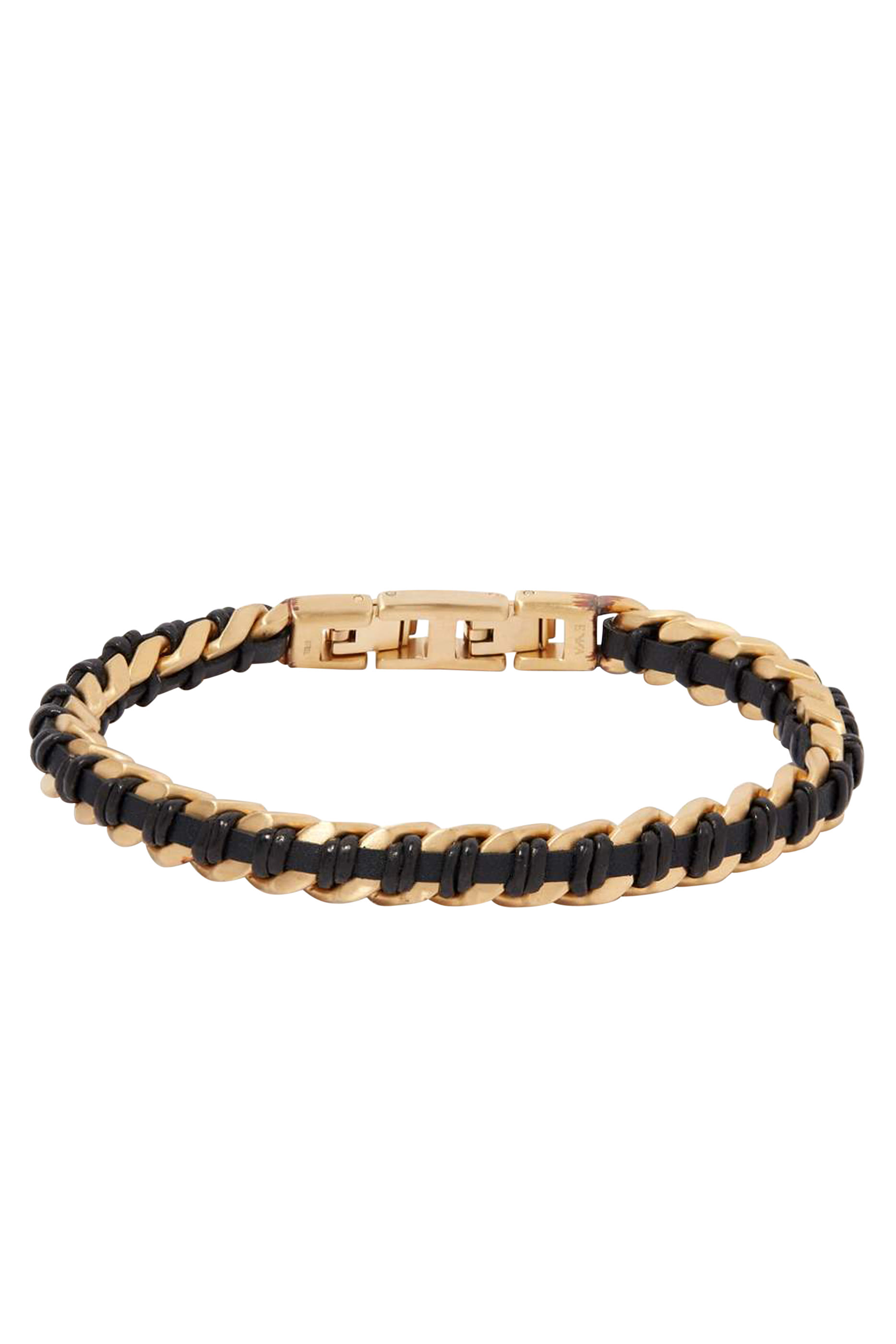 سوار بتصميم سلسلة جلد وستانلس ستيل