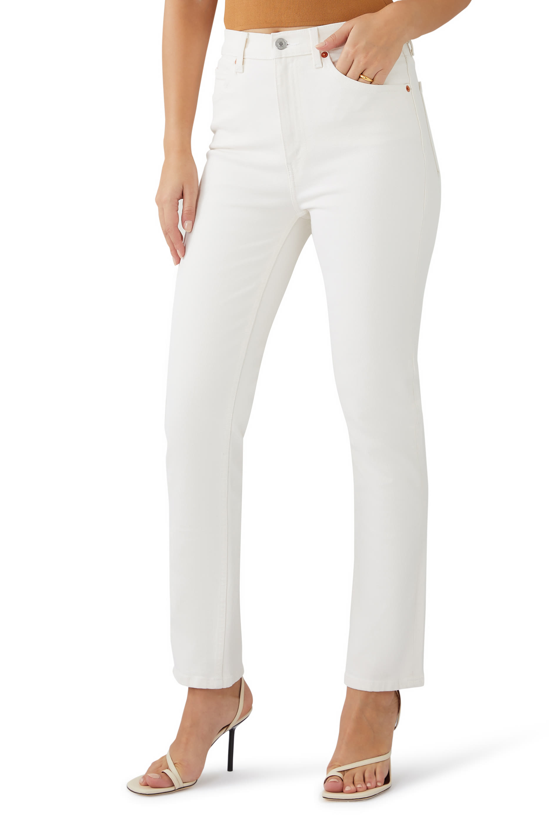 بنطال جينز بخصر مرتفع