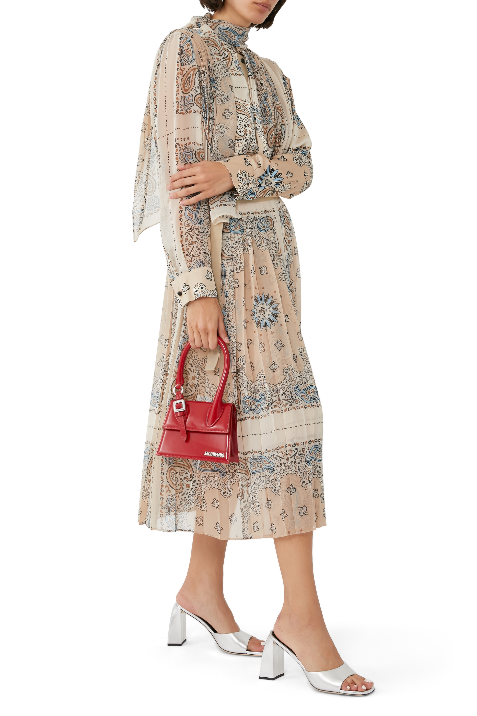 حقيبة لو تشيكيتو متوسطة جلد لامع