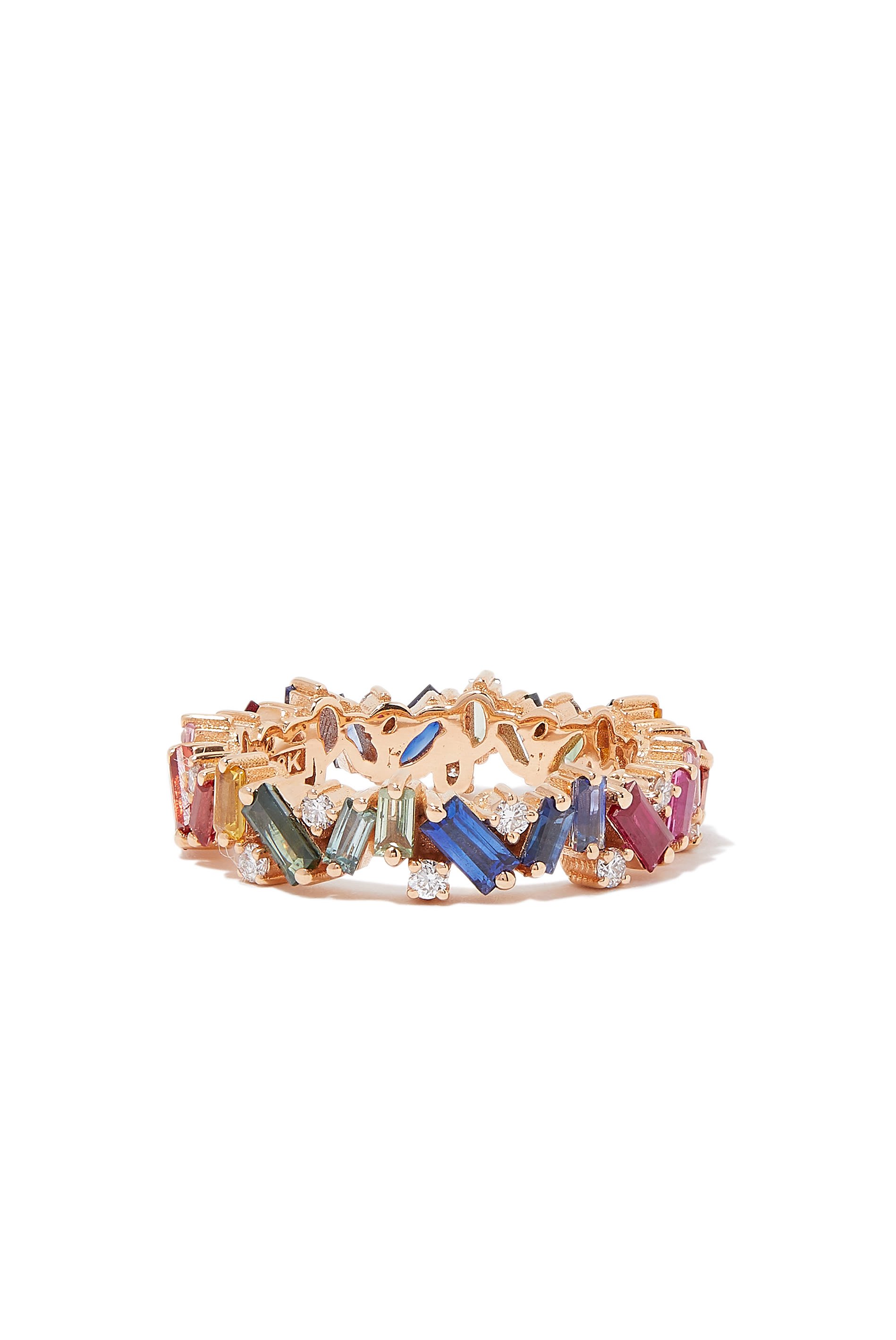 خاتم إتيرنيتي فرنزي مرصع بياقوت بألوان قوس قزح