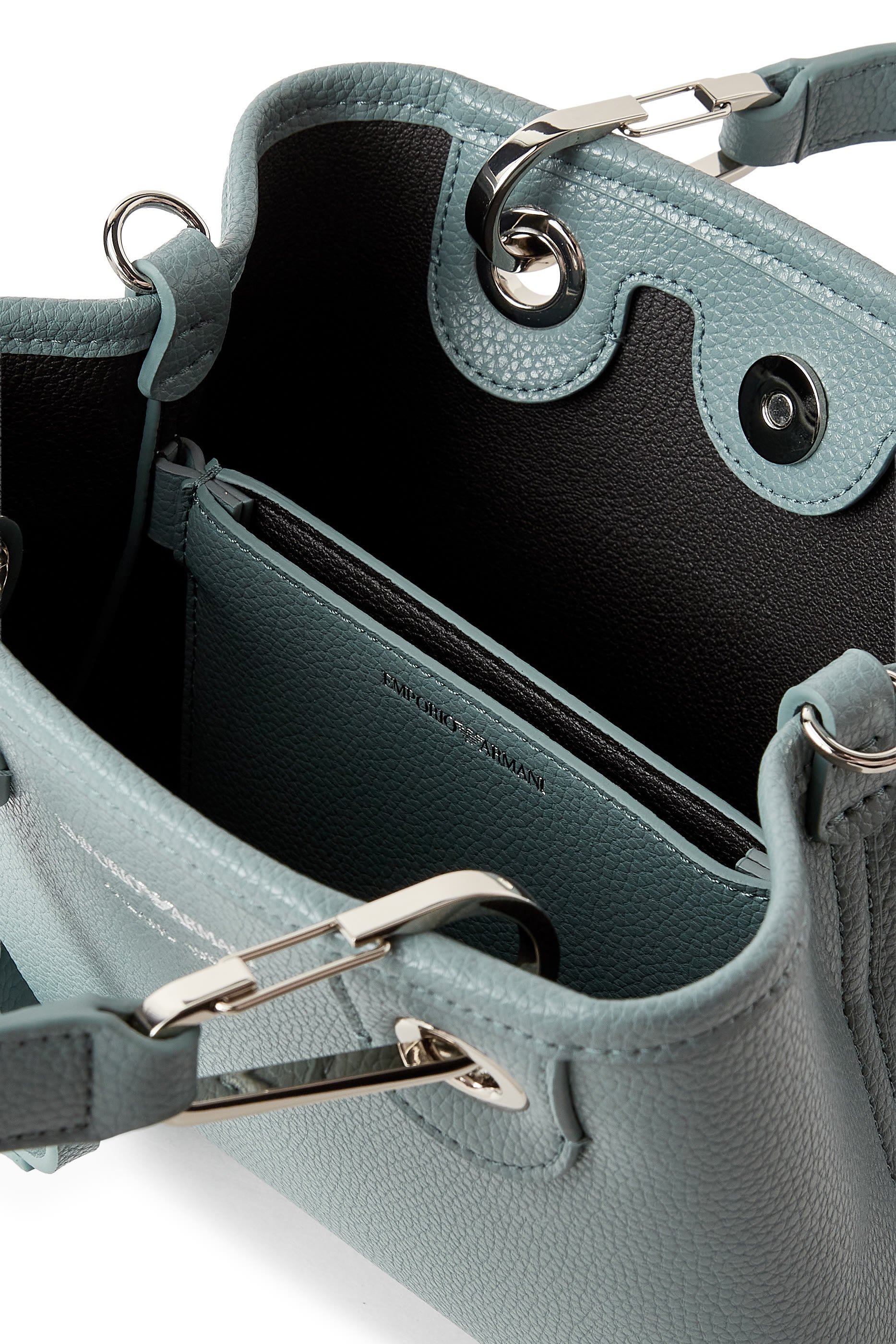 حقيبة يد صغيرة بنقشة شعار الماركة