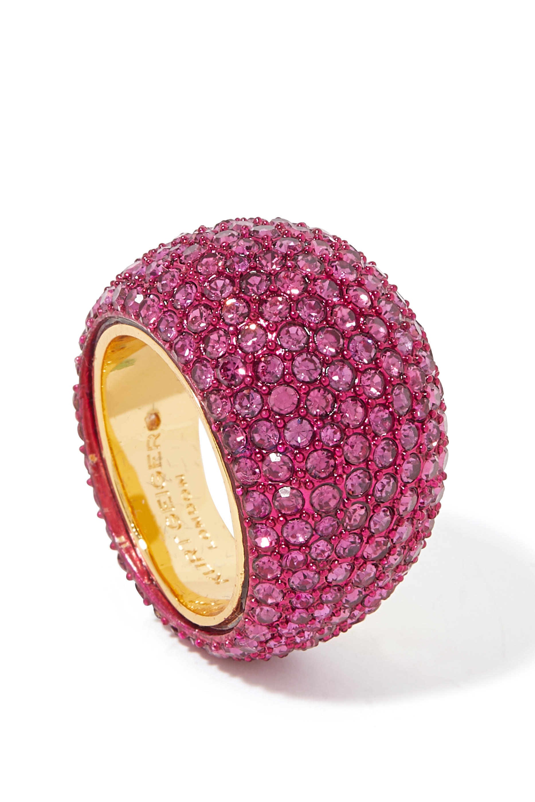 خاتم دوم مرصع بكريستال بافيه، نحاس