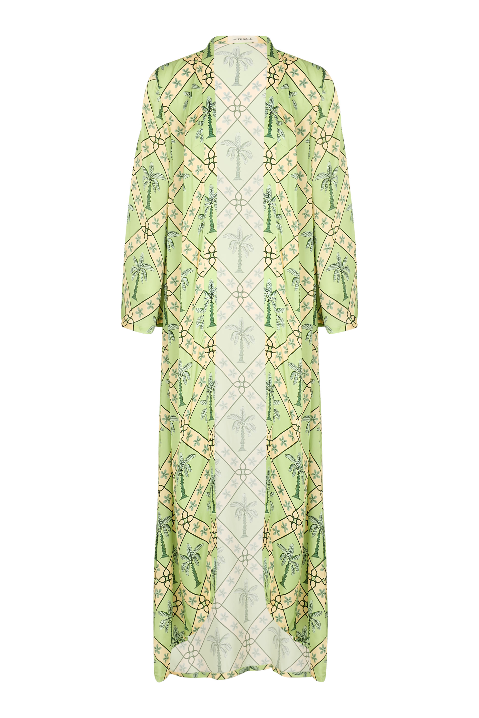 قفطان طويل بنمط كيمونو حرير