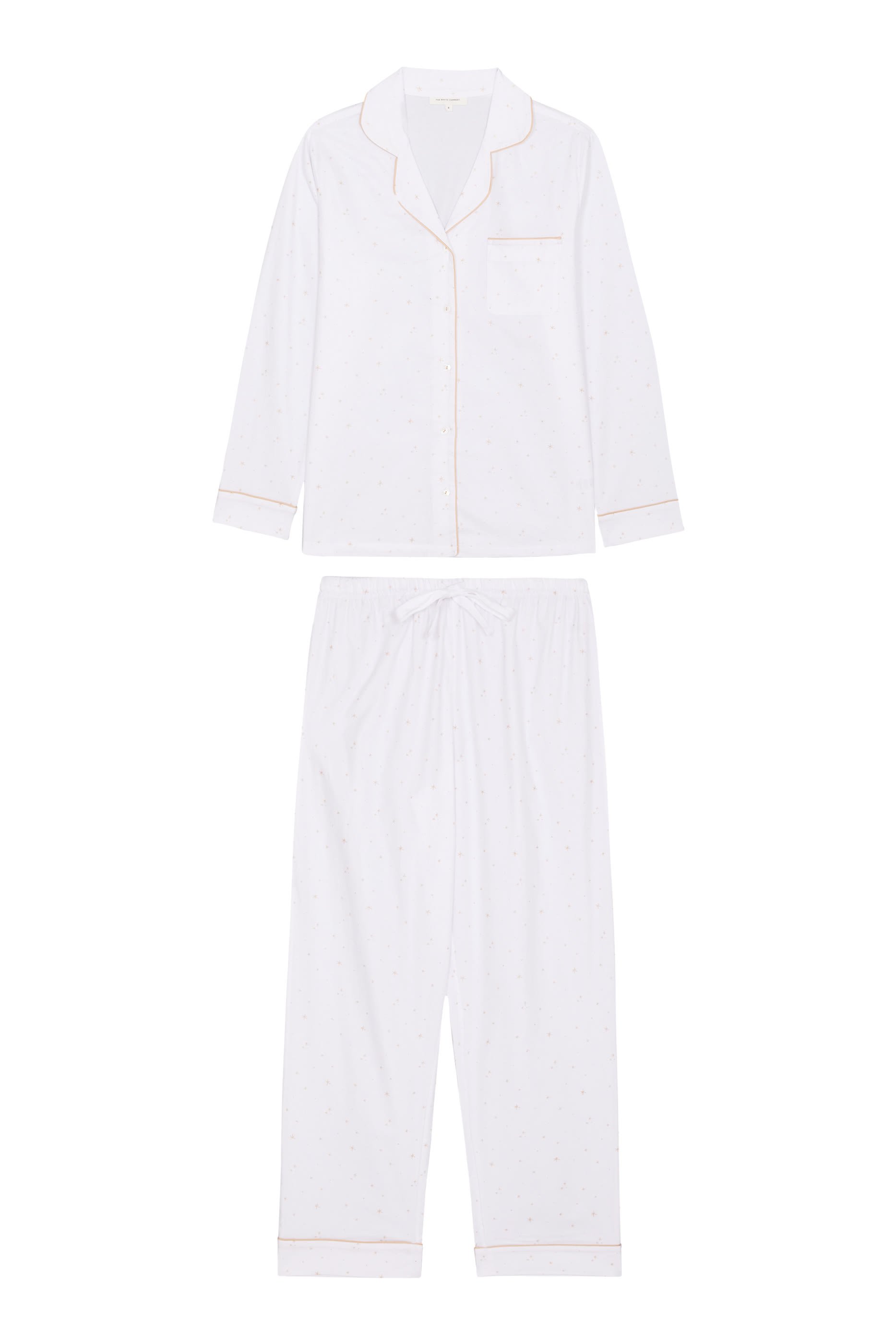 طقم بيجامة كلاسيكي بنقشة نجوم قطن عضوي