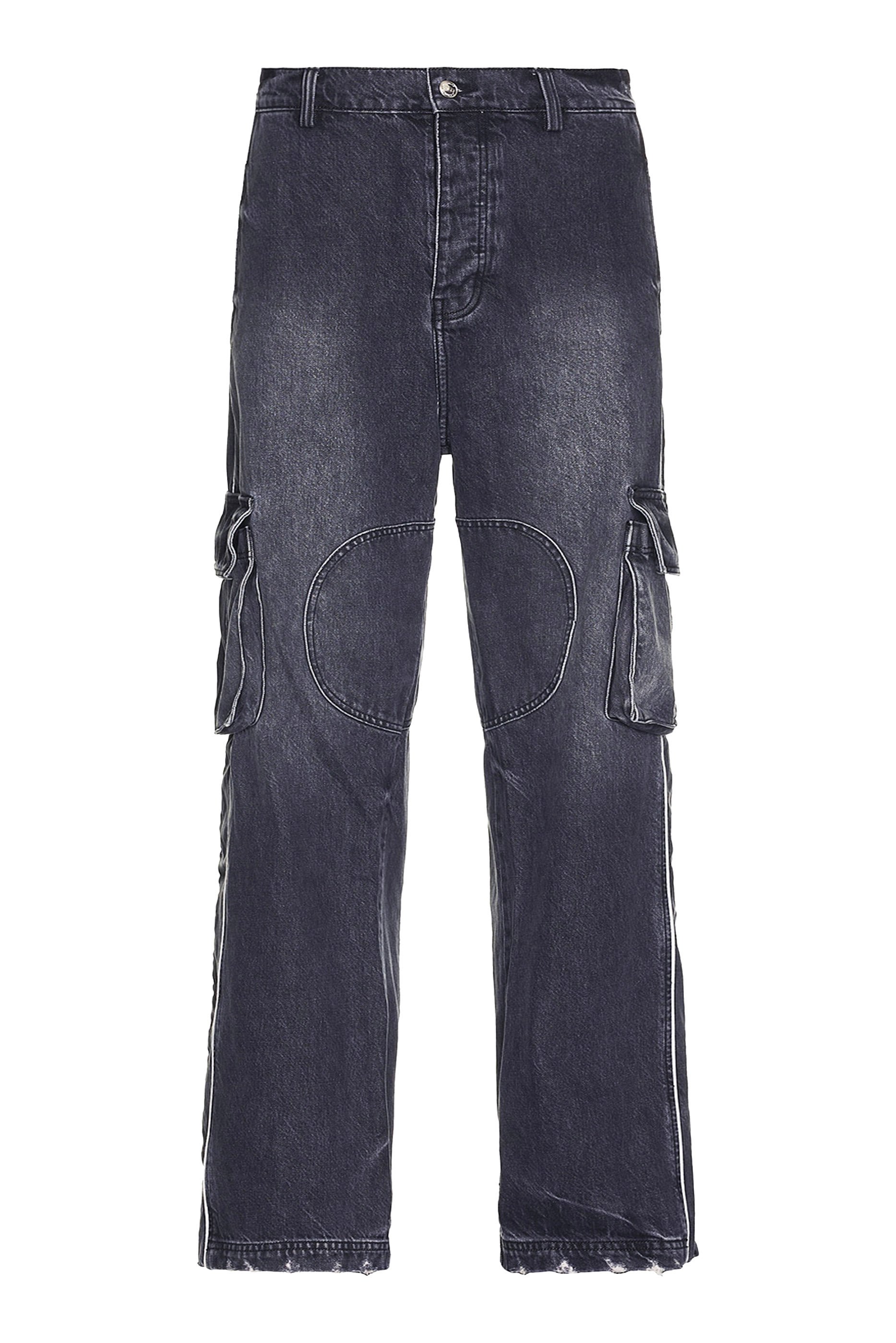 بنطال كارجو رياضي بشعار الماركة دنيم