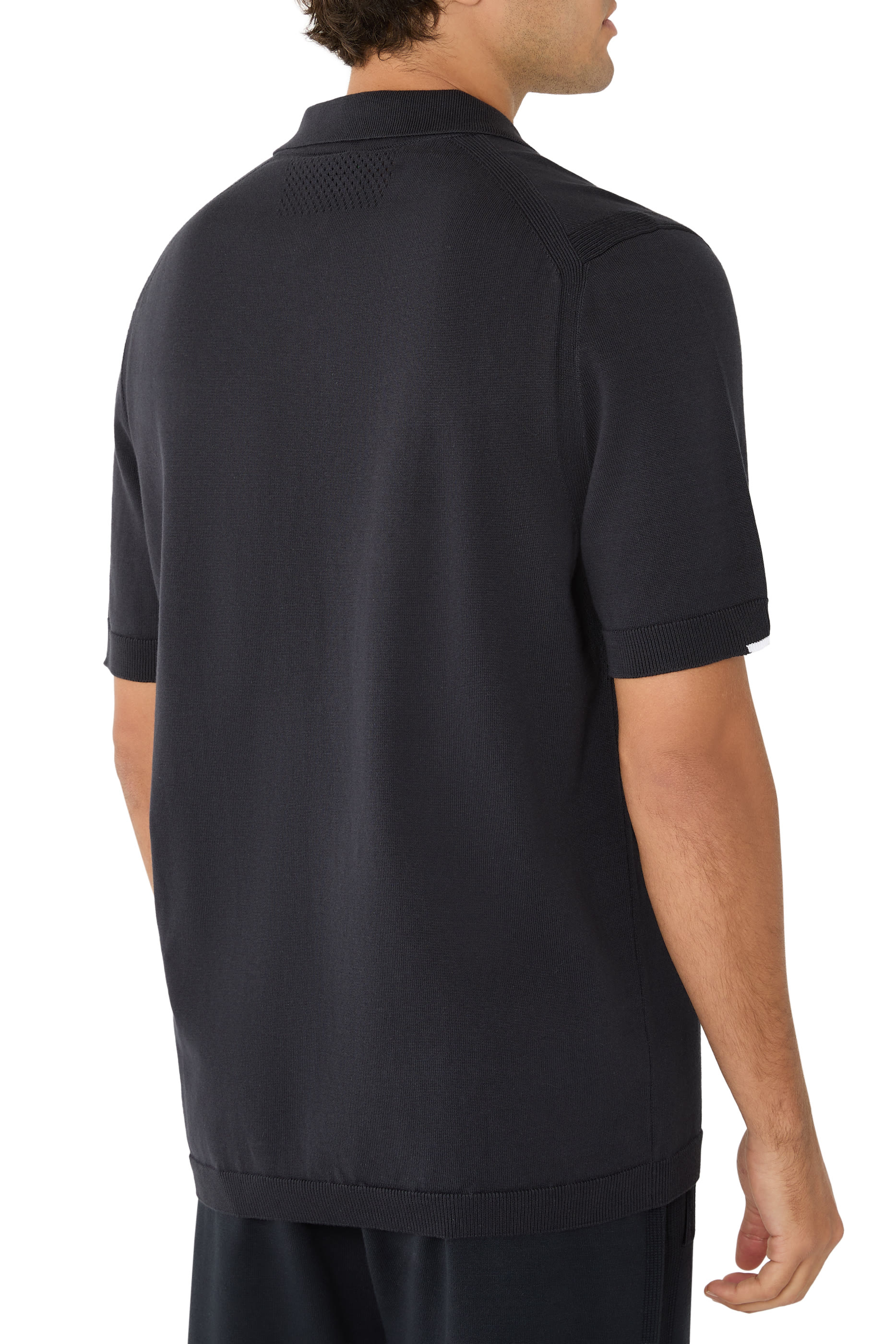 كنزة بولو منسوجة بياقة بسحاب