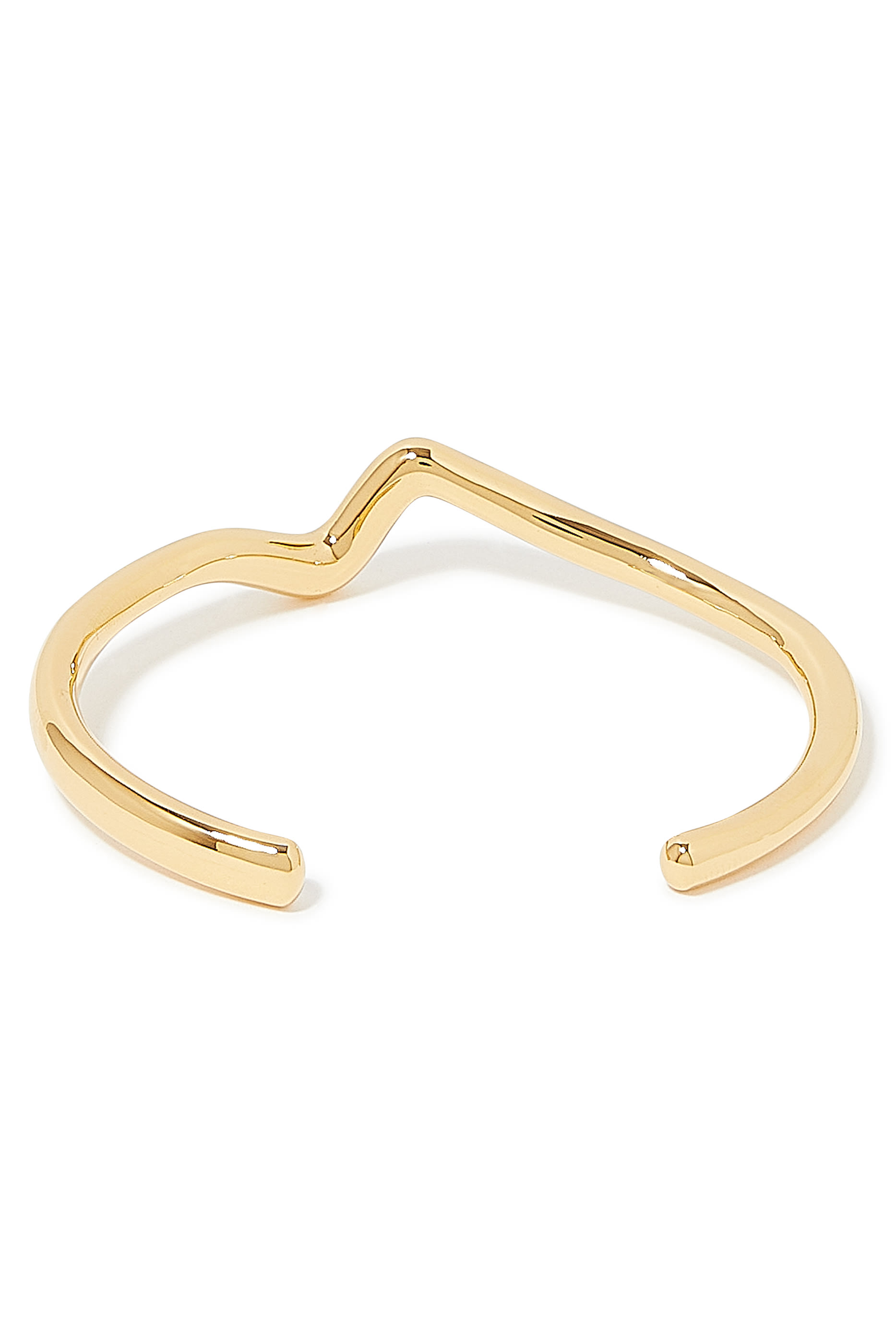 سوار مفتوح مولتون بتصميم مموج نحاس مطلي بذهب عيار 18 معاد تدويره