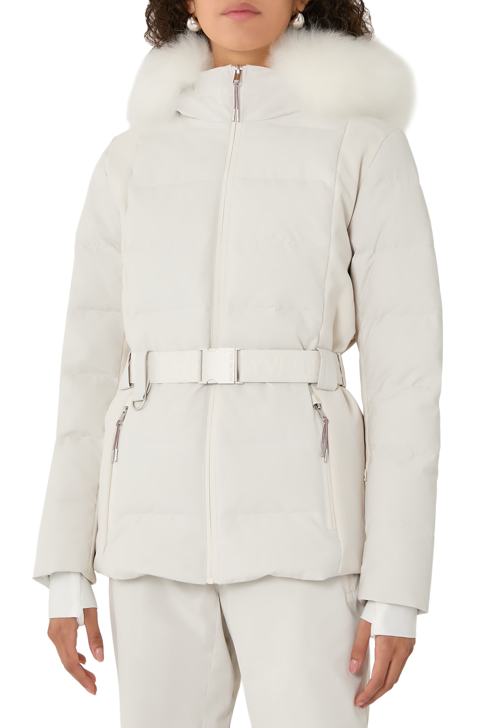 جاكيت تزلج بحافة فرو