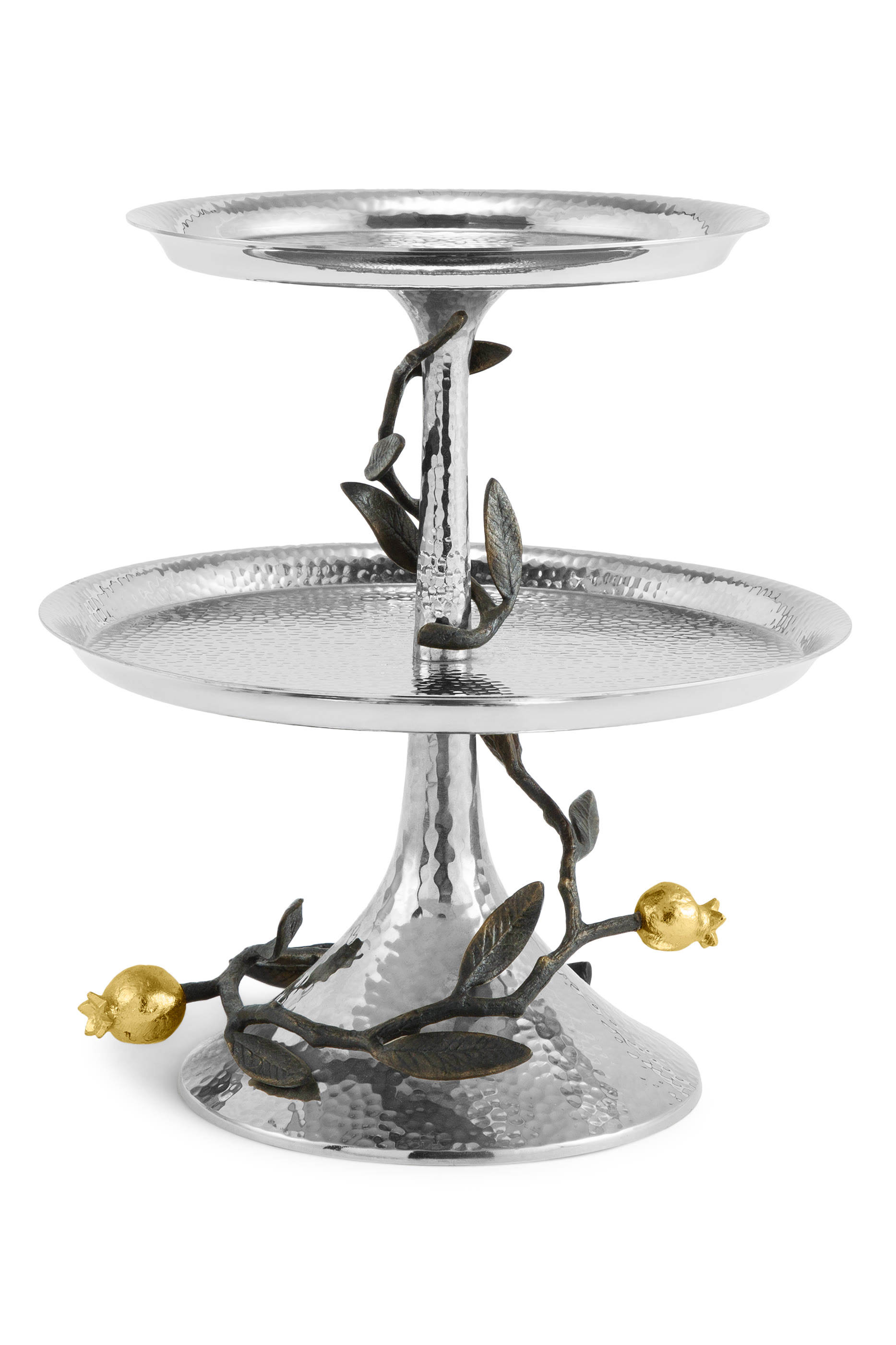 حامل طبقتين مزين بشجر الرمان