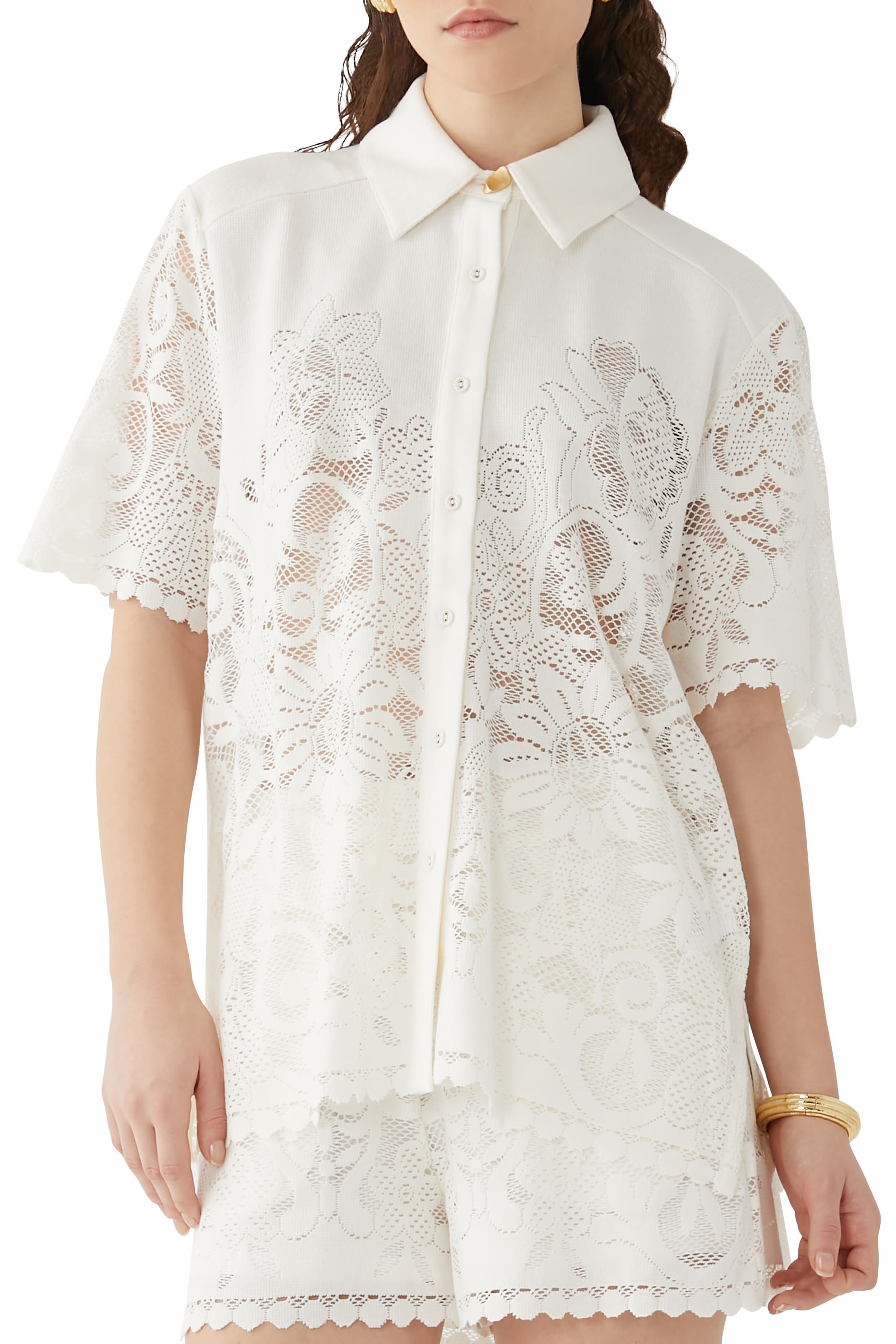 قميص ميوزيس بقصة فضفاضة دانتيل