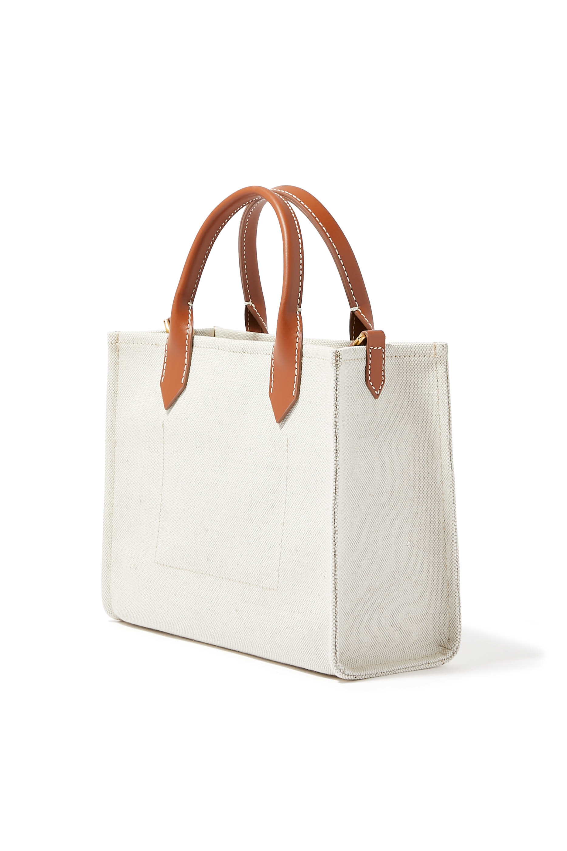 حقيبة يد بي ارمي صغيرة قماش قنب بأجزاء جلد