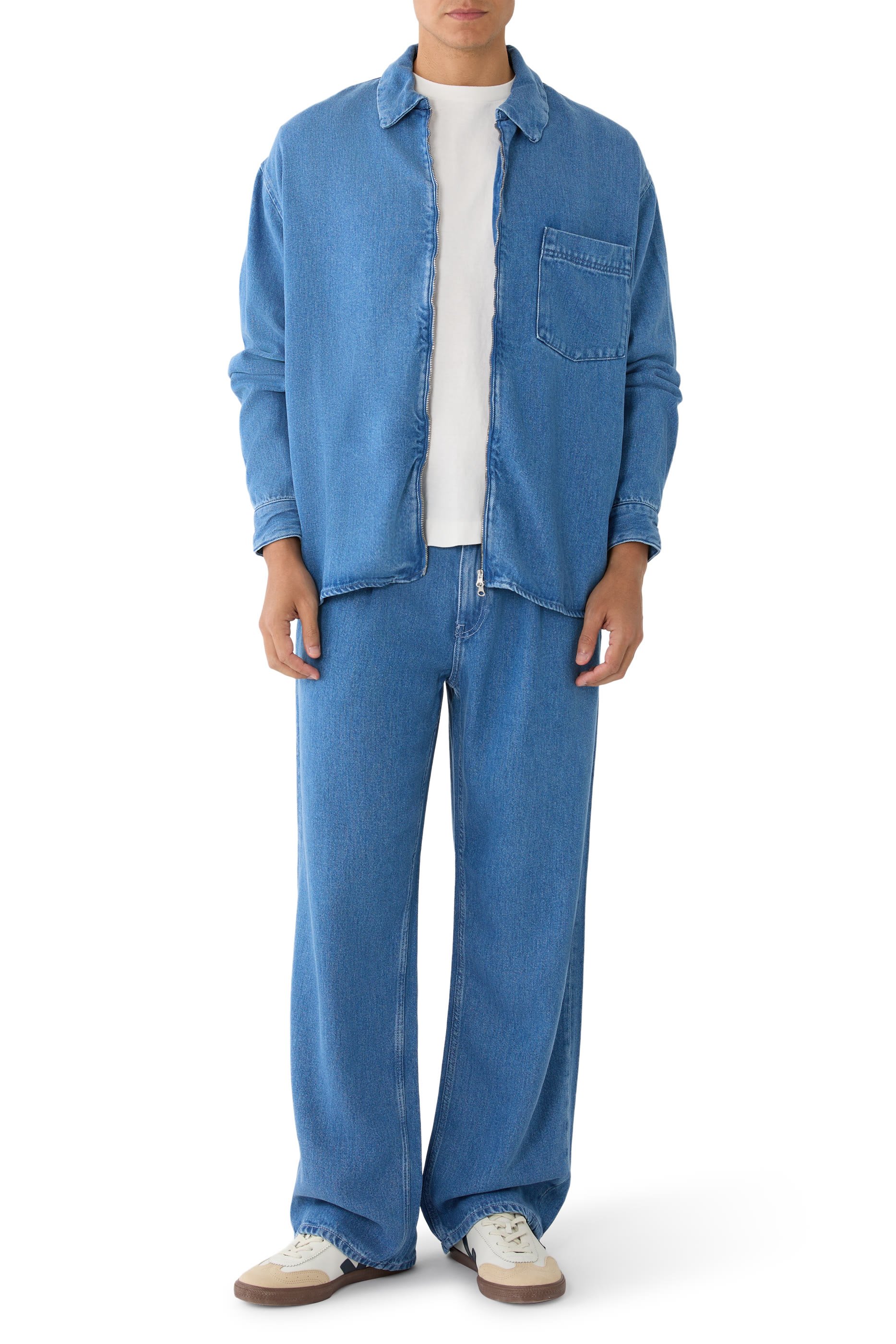 قميص زاين بسحاب دنيم