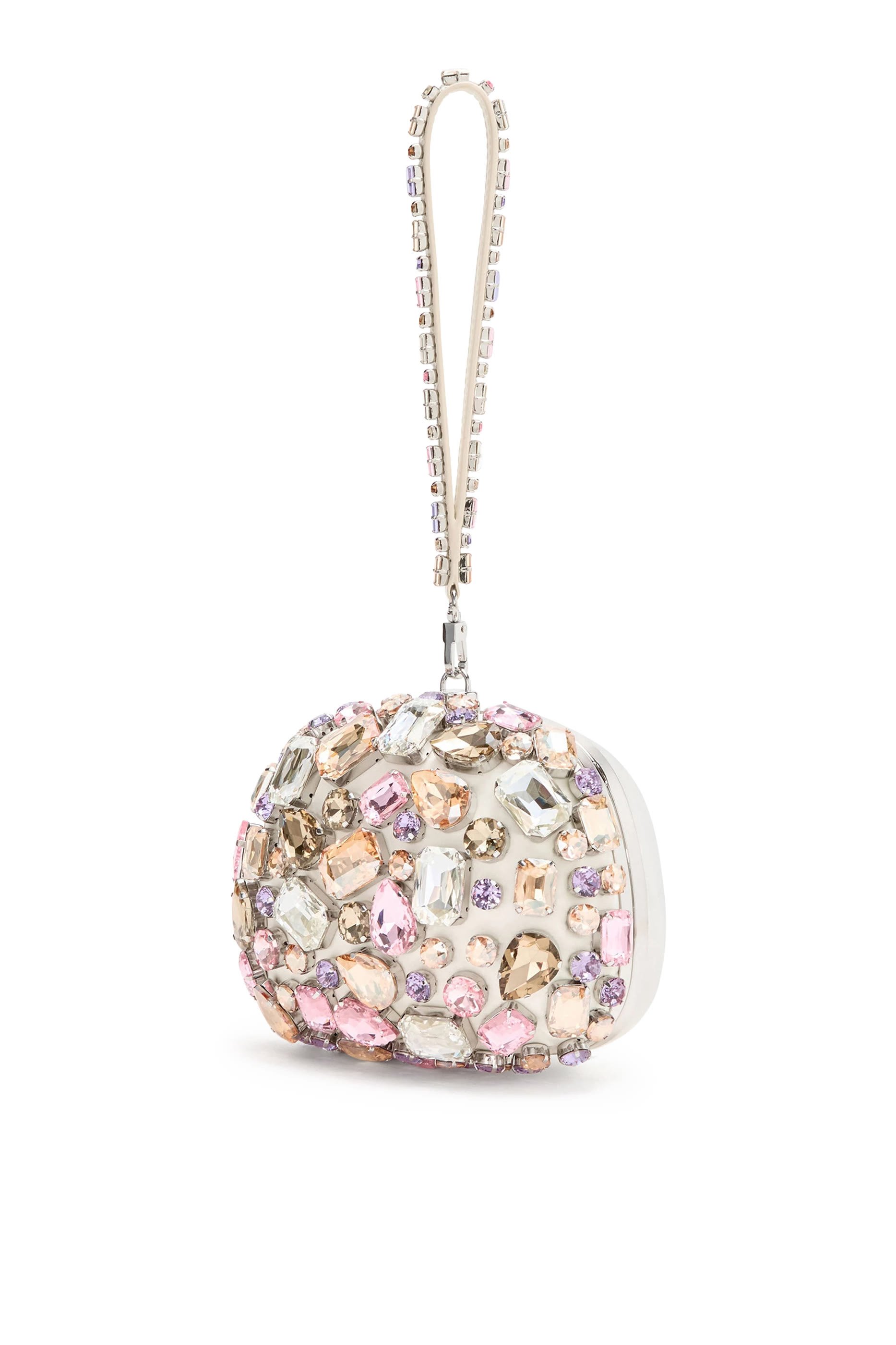 حقيبة كلاتش بيد علوية مرصعة بأحجار متعددة