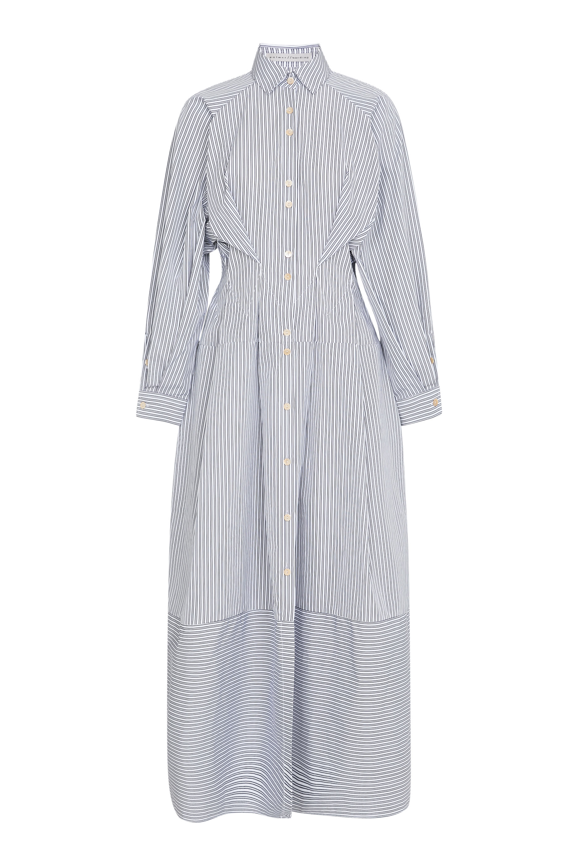 فستان فيسيل مخطط متوسط الطول