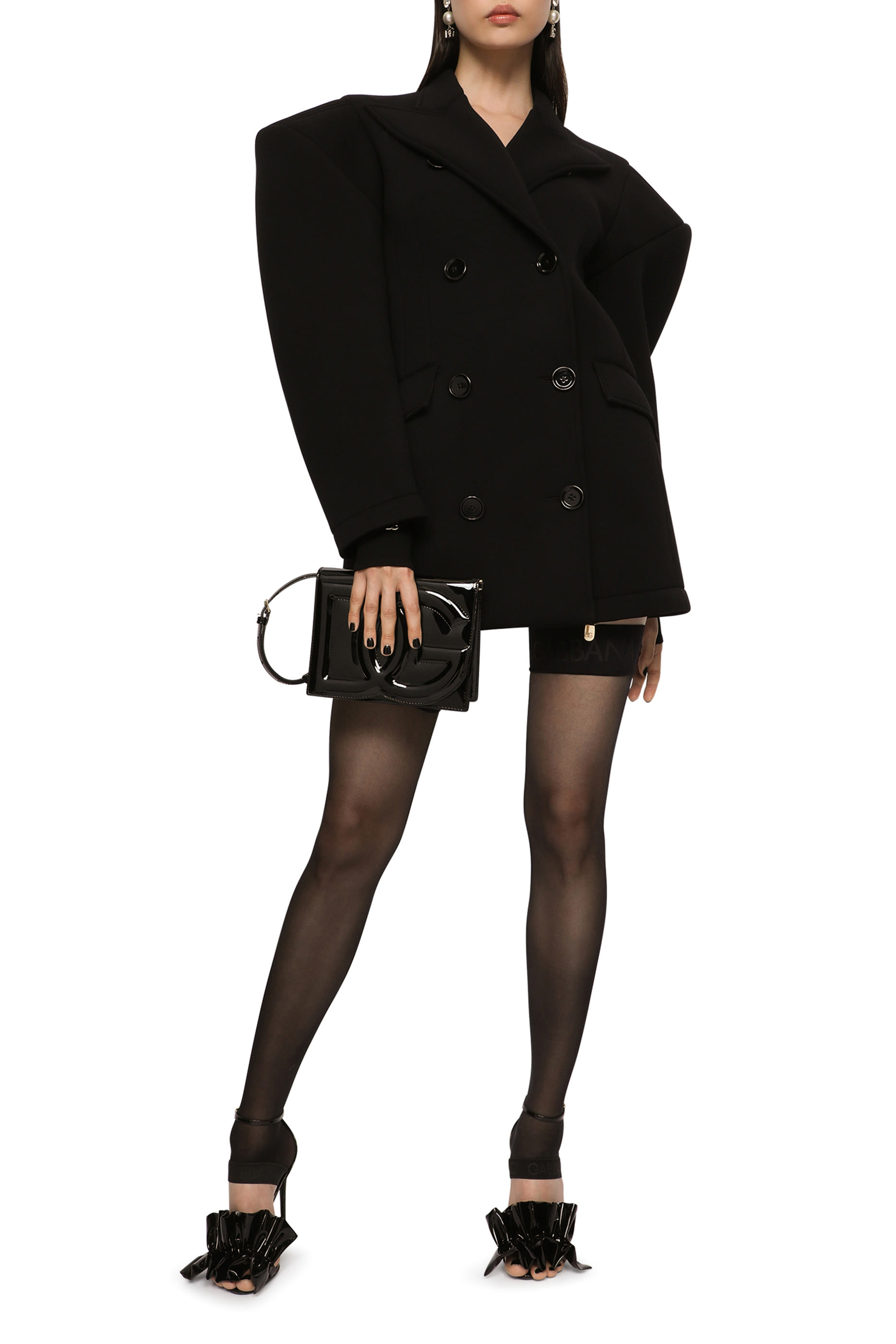 حقيبة كروس بشعار الماركة جلد لامع