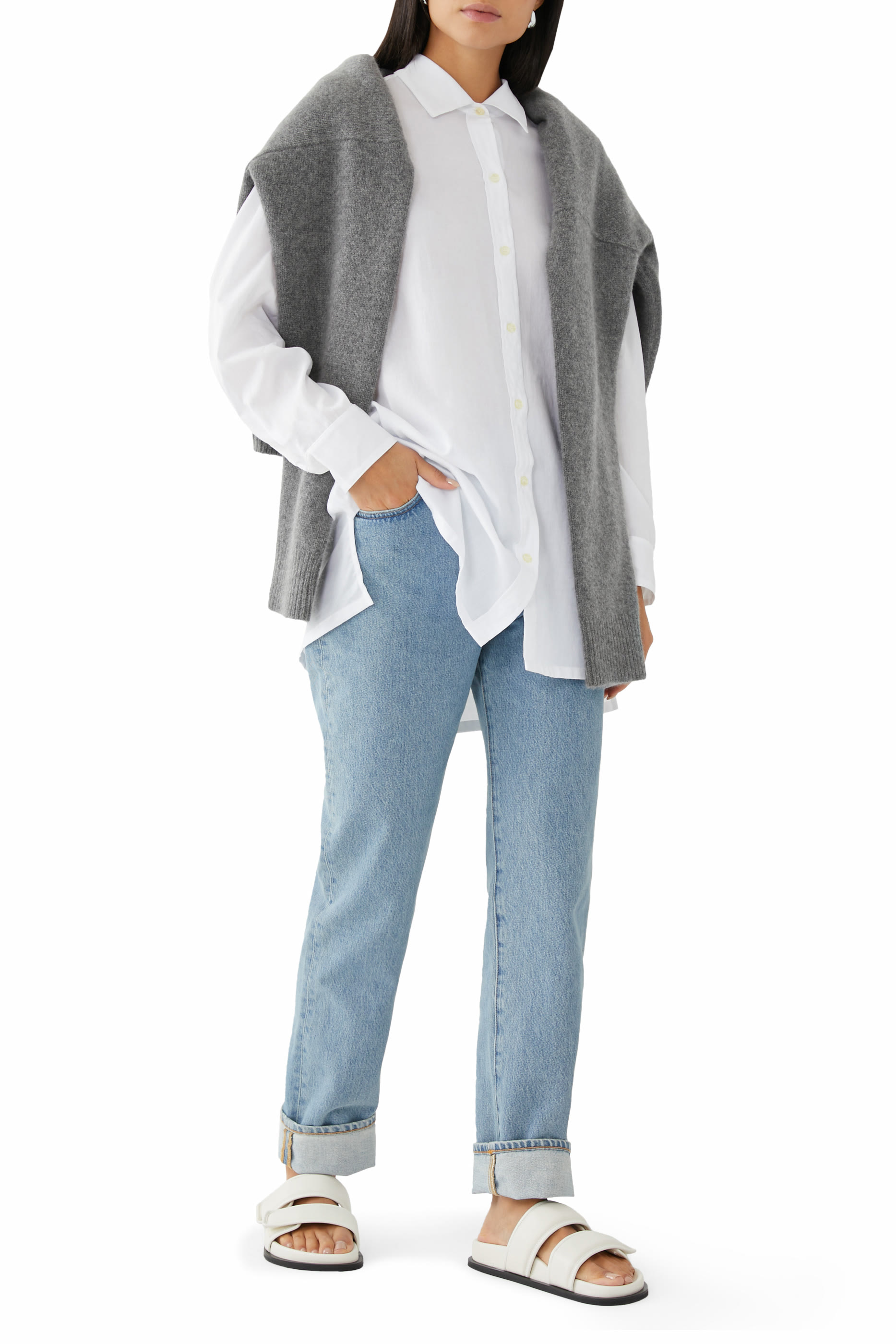 قميص يوكو بقصة واسعة وأزرار