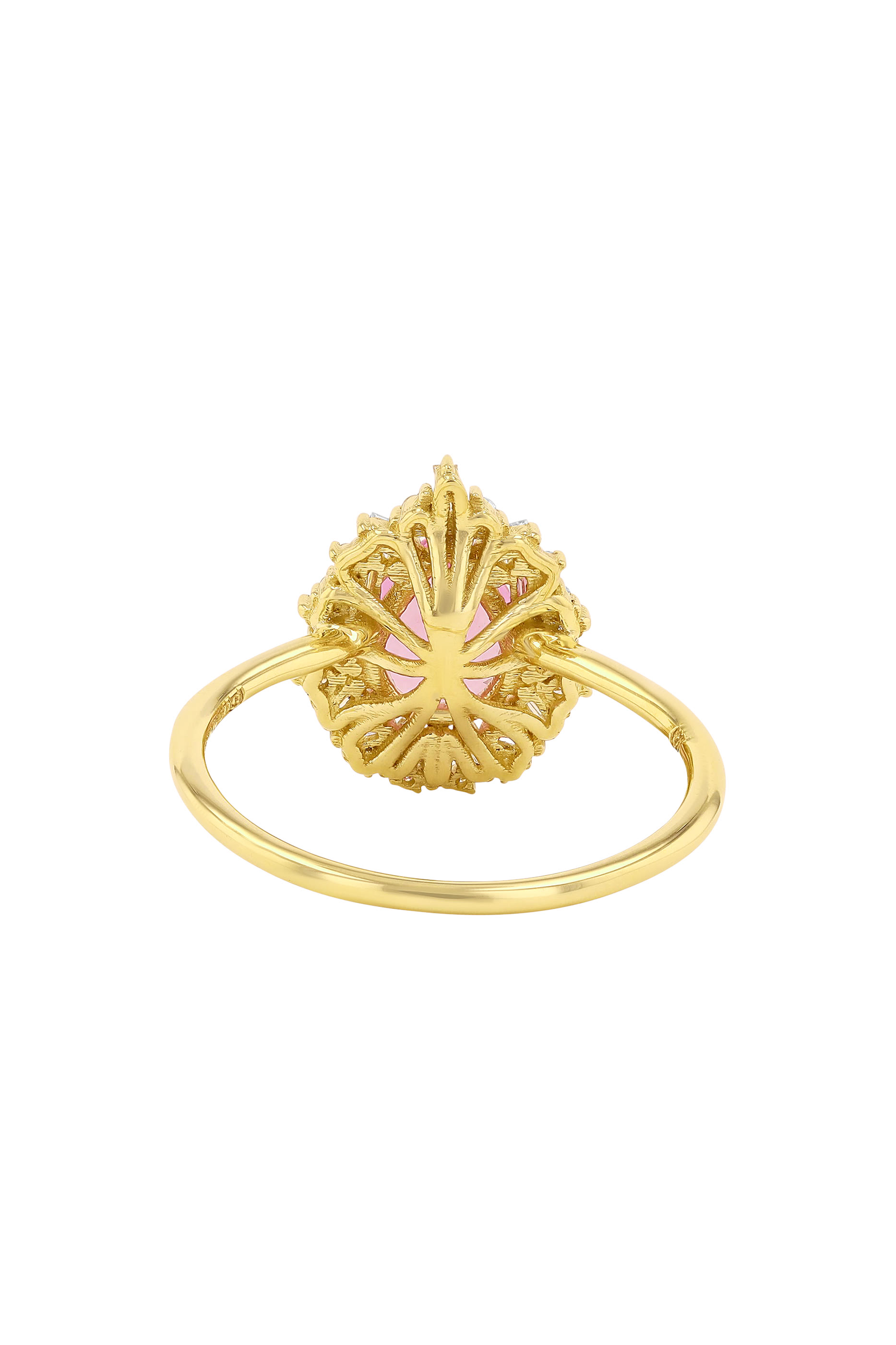 أقراط وان اوف أ كايند بتصميم قطرات متدلية مرصعة بالياقوت والماس، ذهب أصفر عيار 18