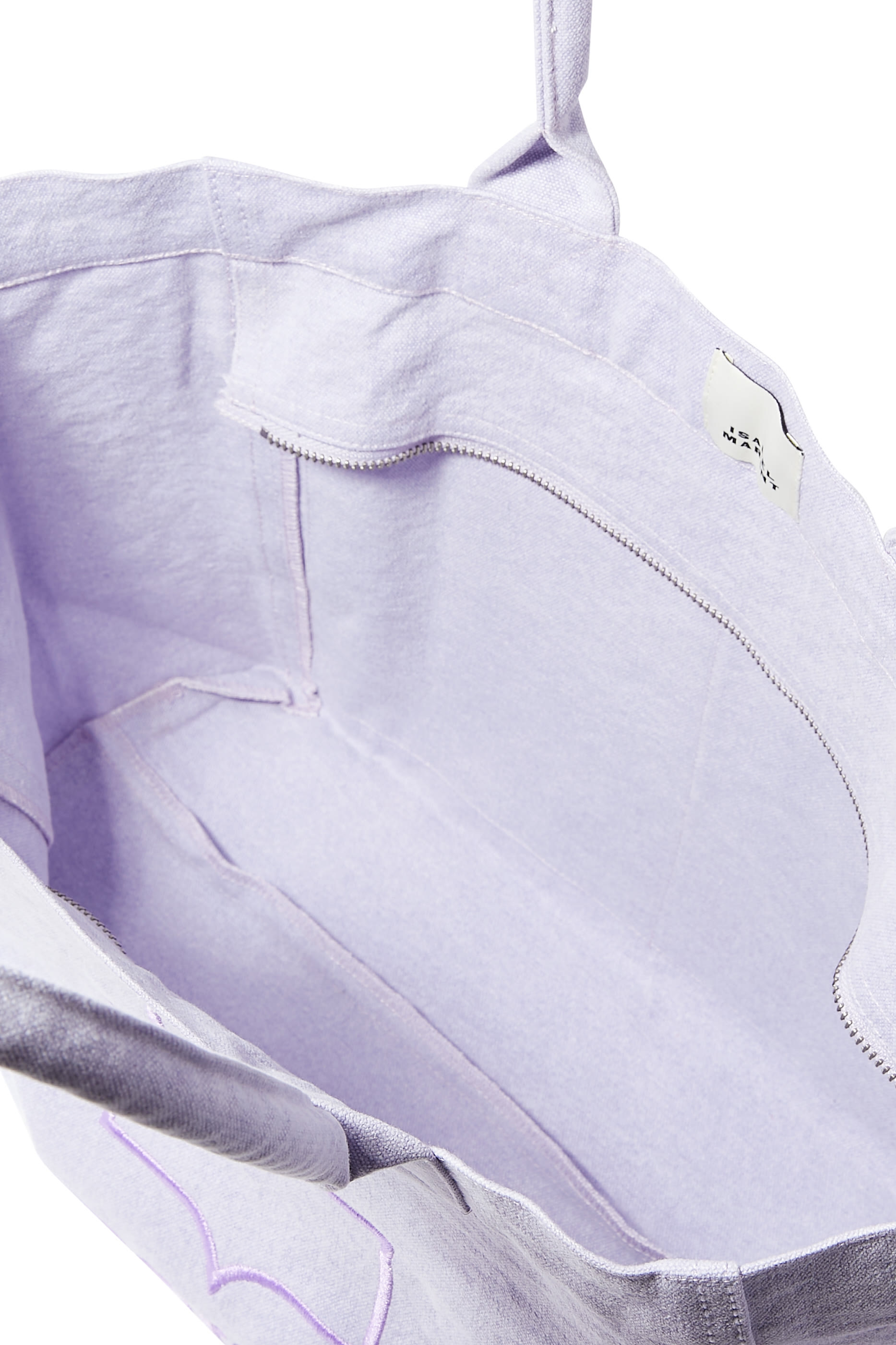 حقيبة يد ينكي بسحاب وشعار الماركة قطن بلون باهت