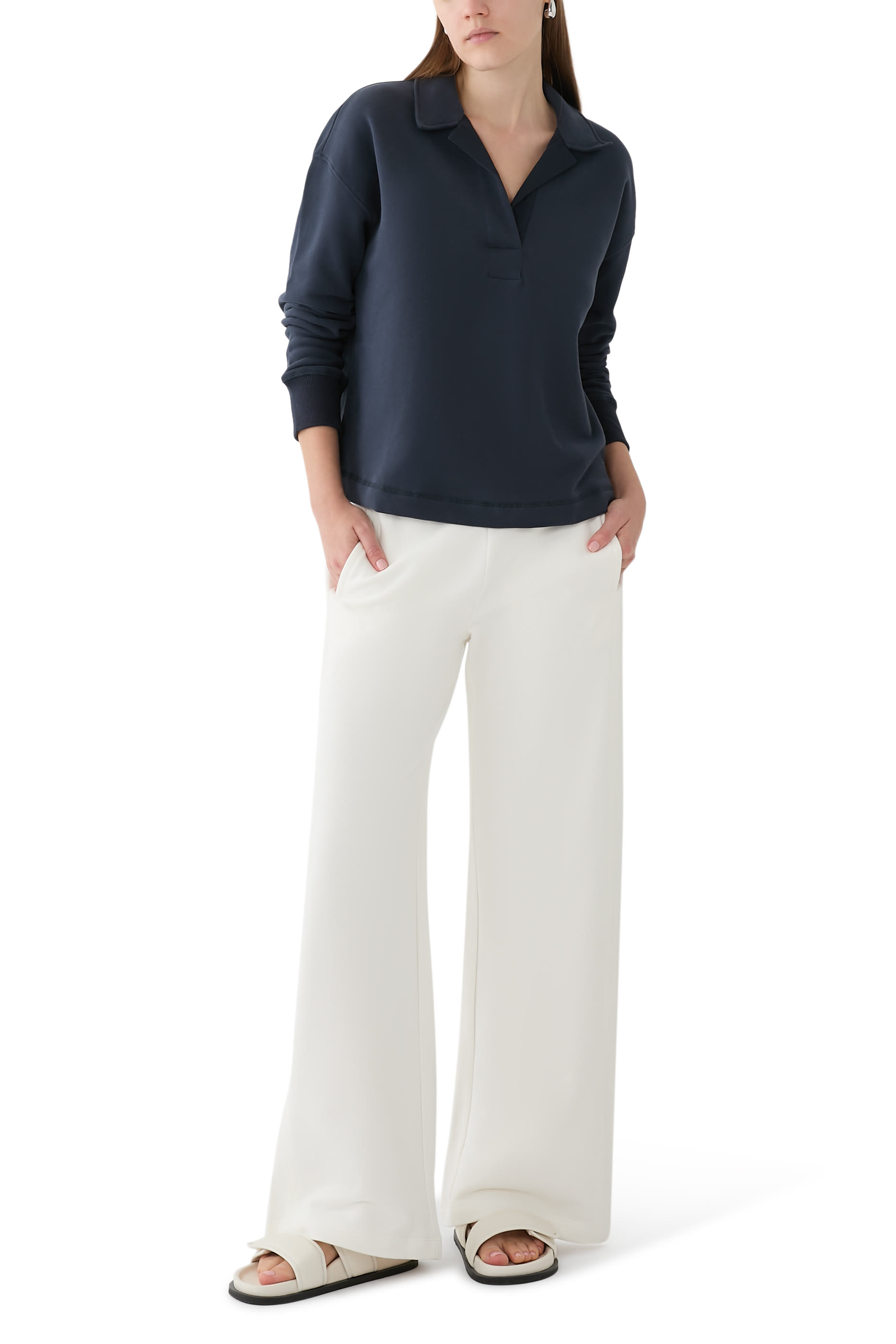 سويت شيرت بياقة للسفر قطن عضوي