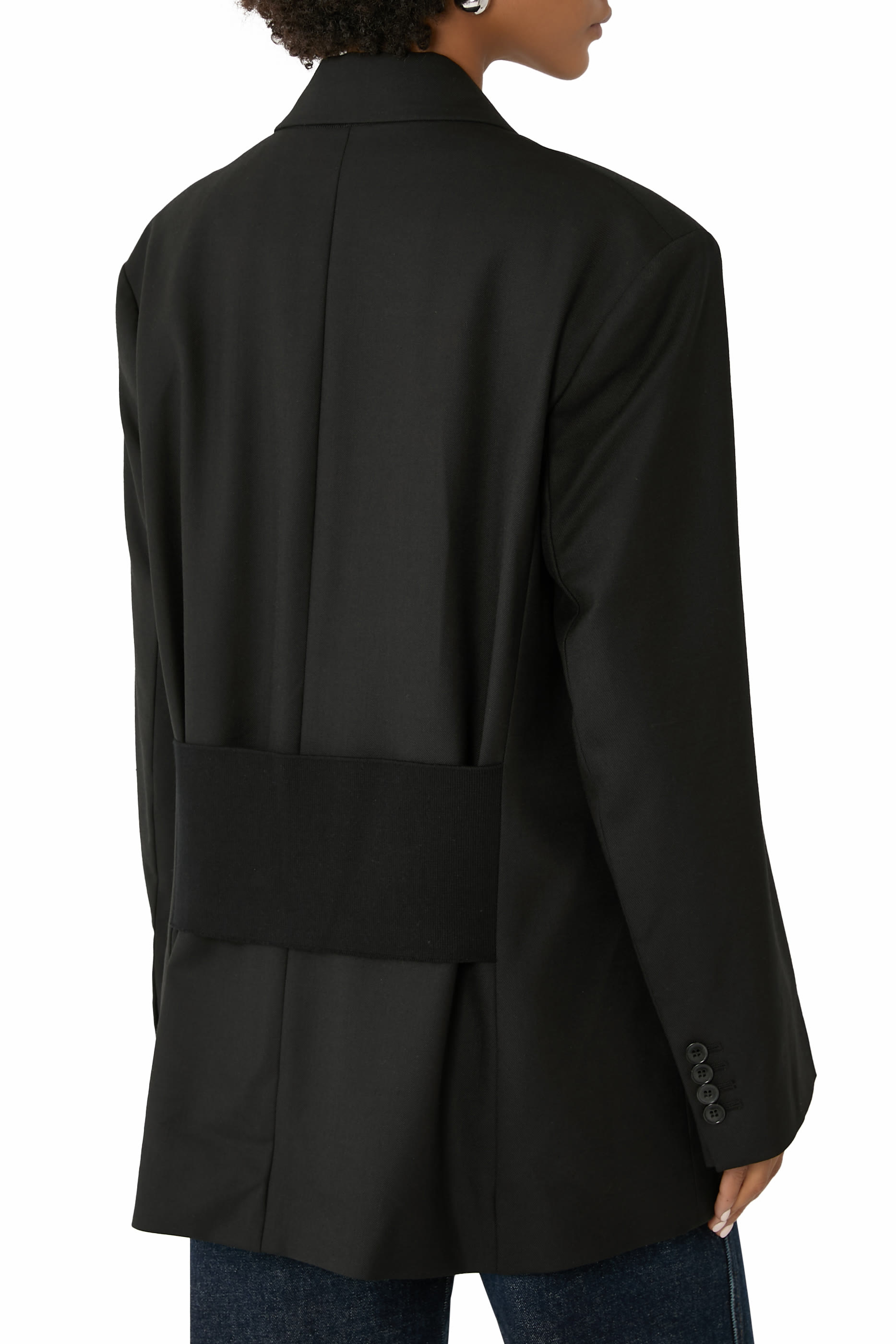 جاكيت بصف أزرار مزدوج وقصة مريحة