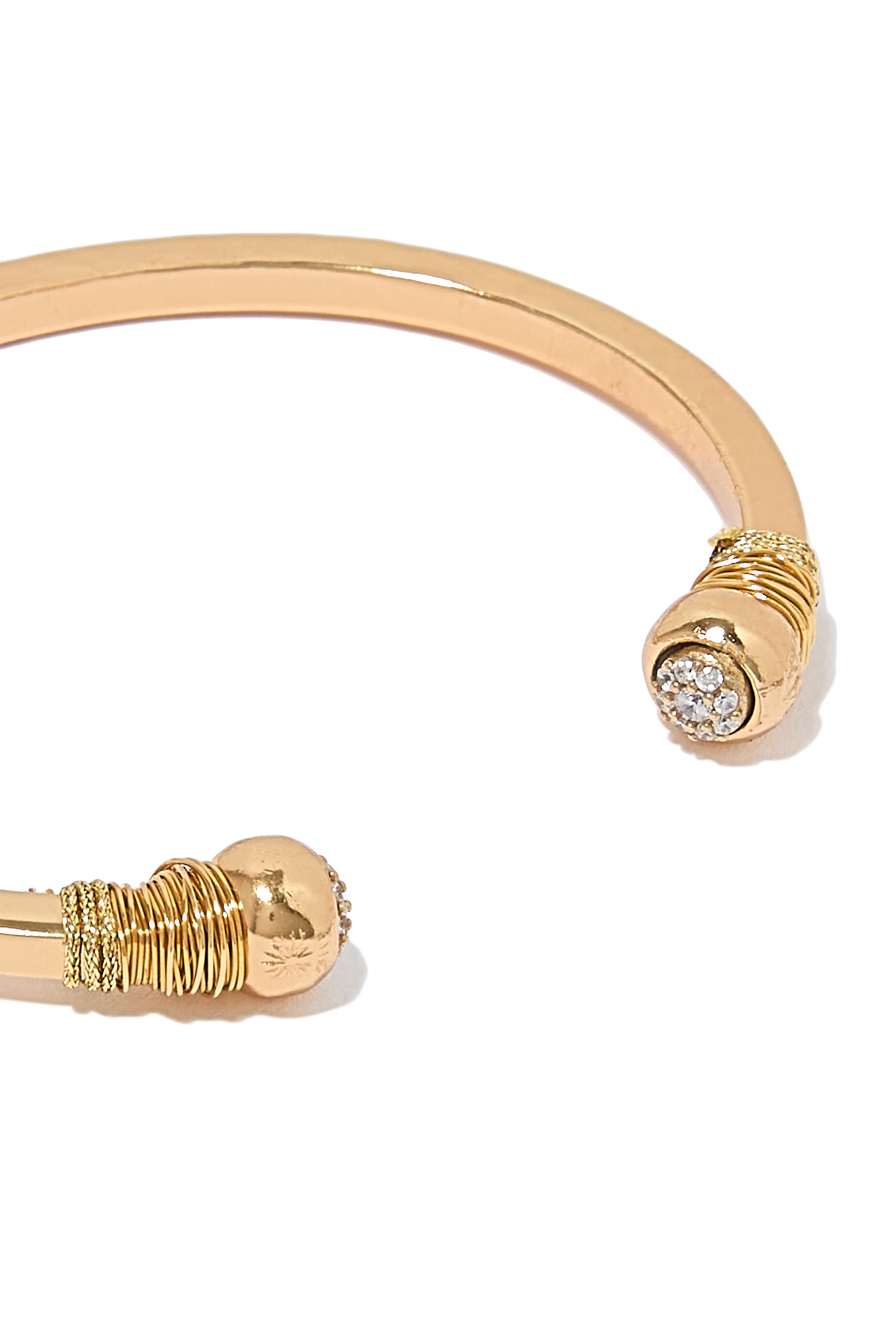 سوار ساري بيس مرصع بكريستال، نحاس مطلي بالذهب