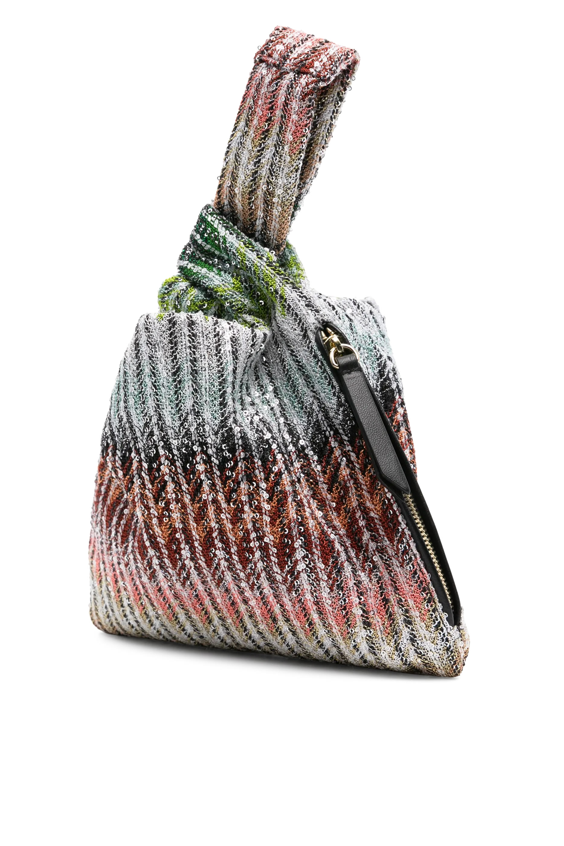 حقيبة  بتصميم حصري بعقدة بنقشة متعرجة راشيل مطرز بالترتر