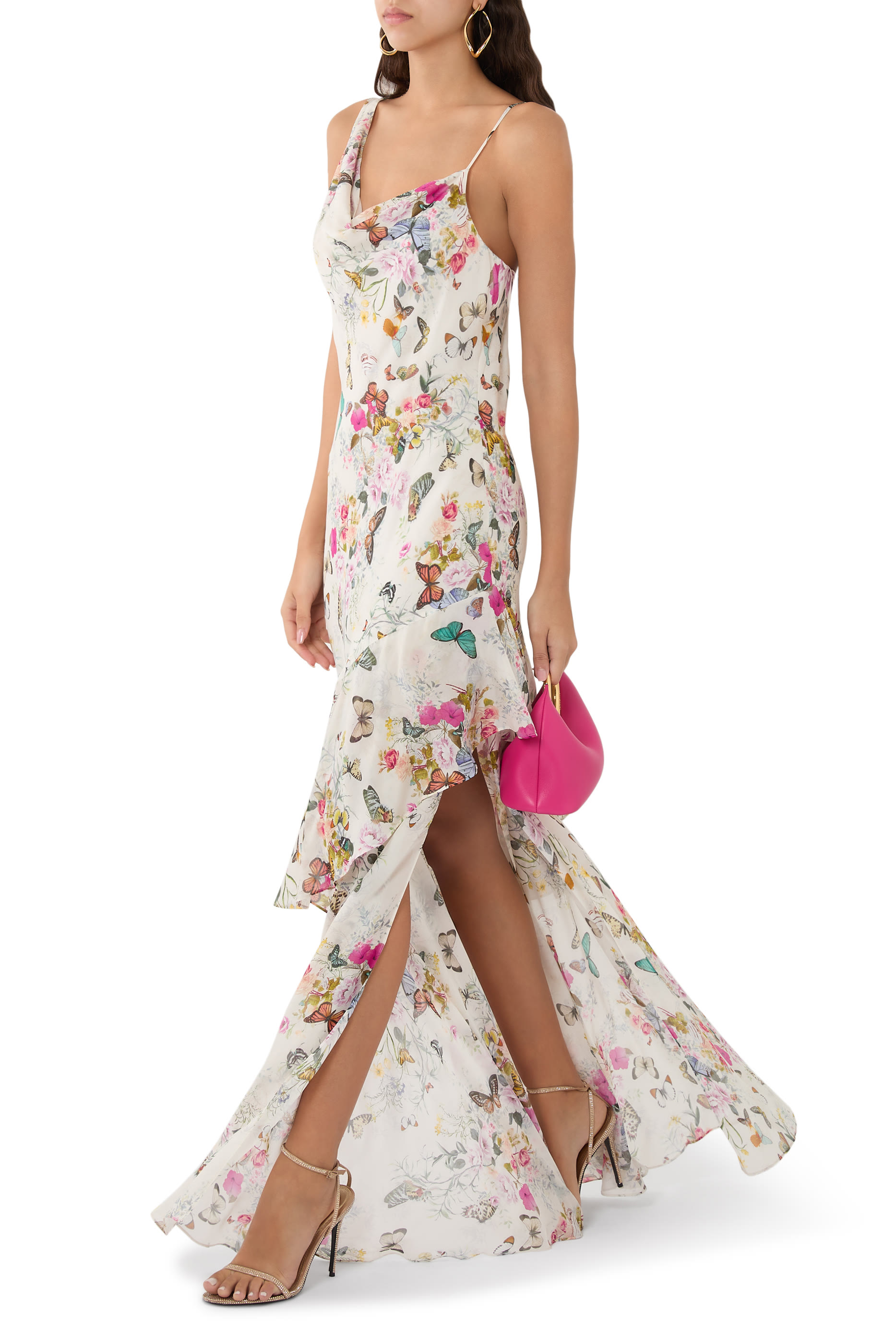 فستان سهرة فيولا بياقة مطوية