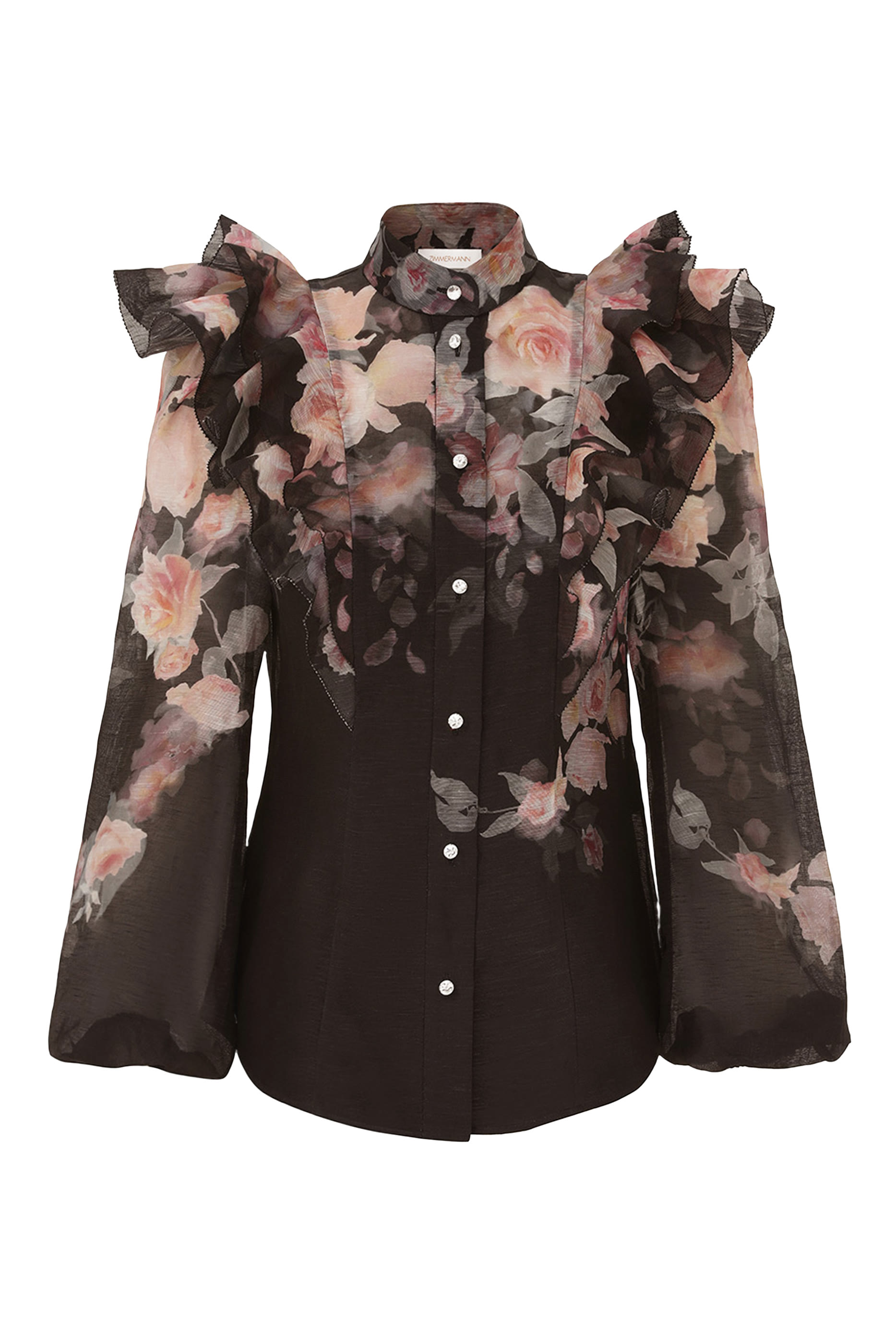 بلوزة كراش بأكمام مع كشكش