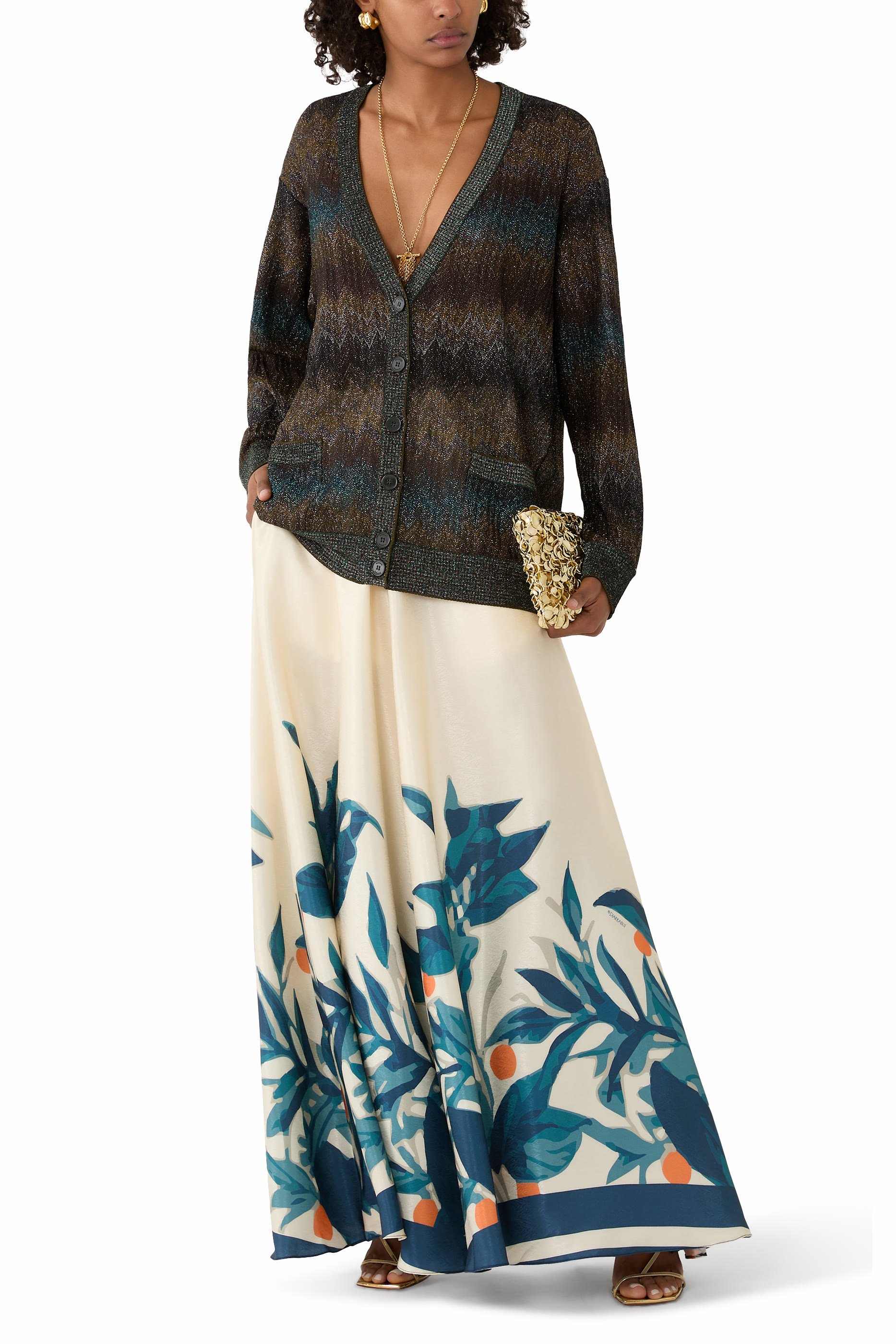 كارديجان بقصة فضفاضة بنقشة جلد الثعبان