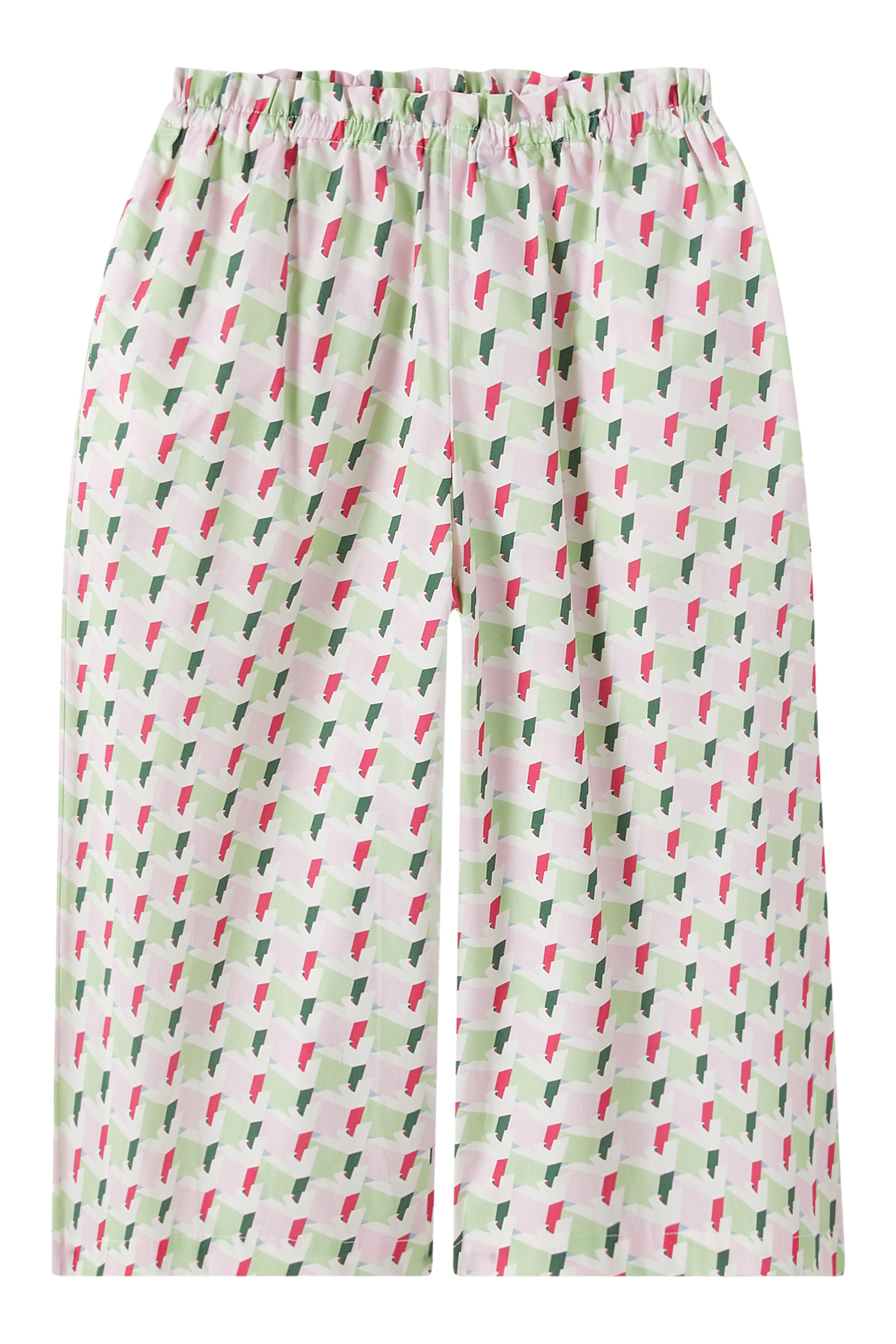 بنطال قصير بقصة ساق واسعة بطبعة شعار الماركة للأطفال