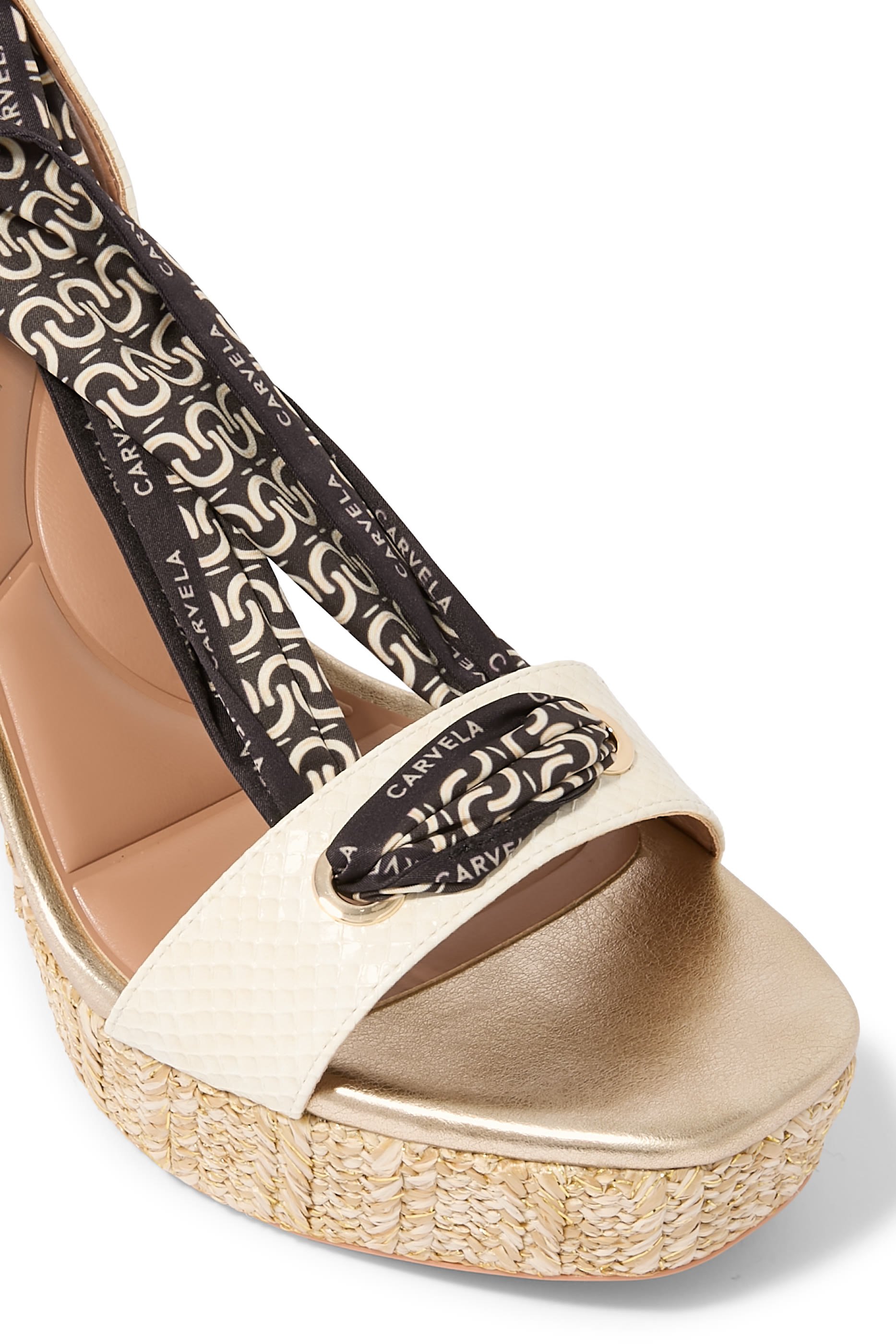 حذاء سورينتو بنعل عريض مزين بوشاح