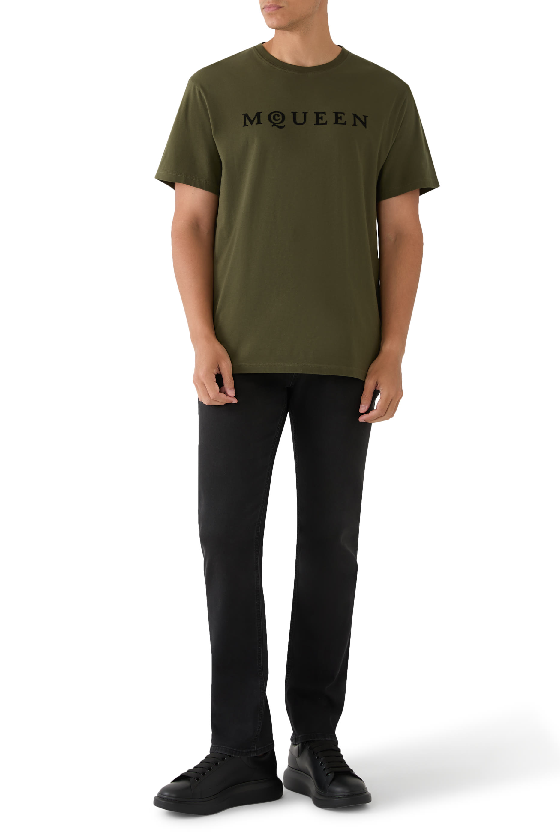 تيشيرت بشعار الماركة قطن