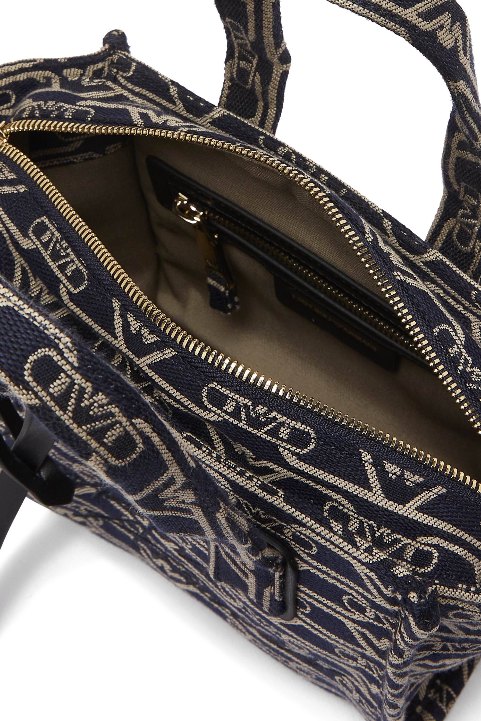 حقيبة يد صغيرة بنقشة حروف شعار الماركة بالكامل